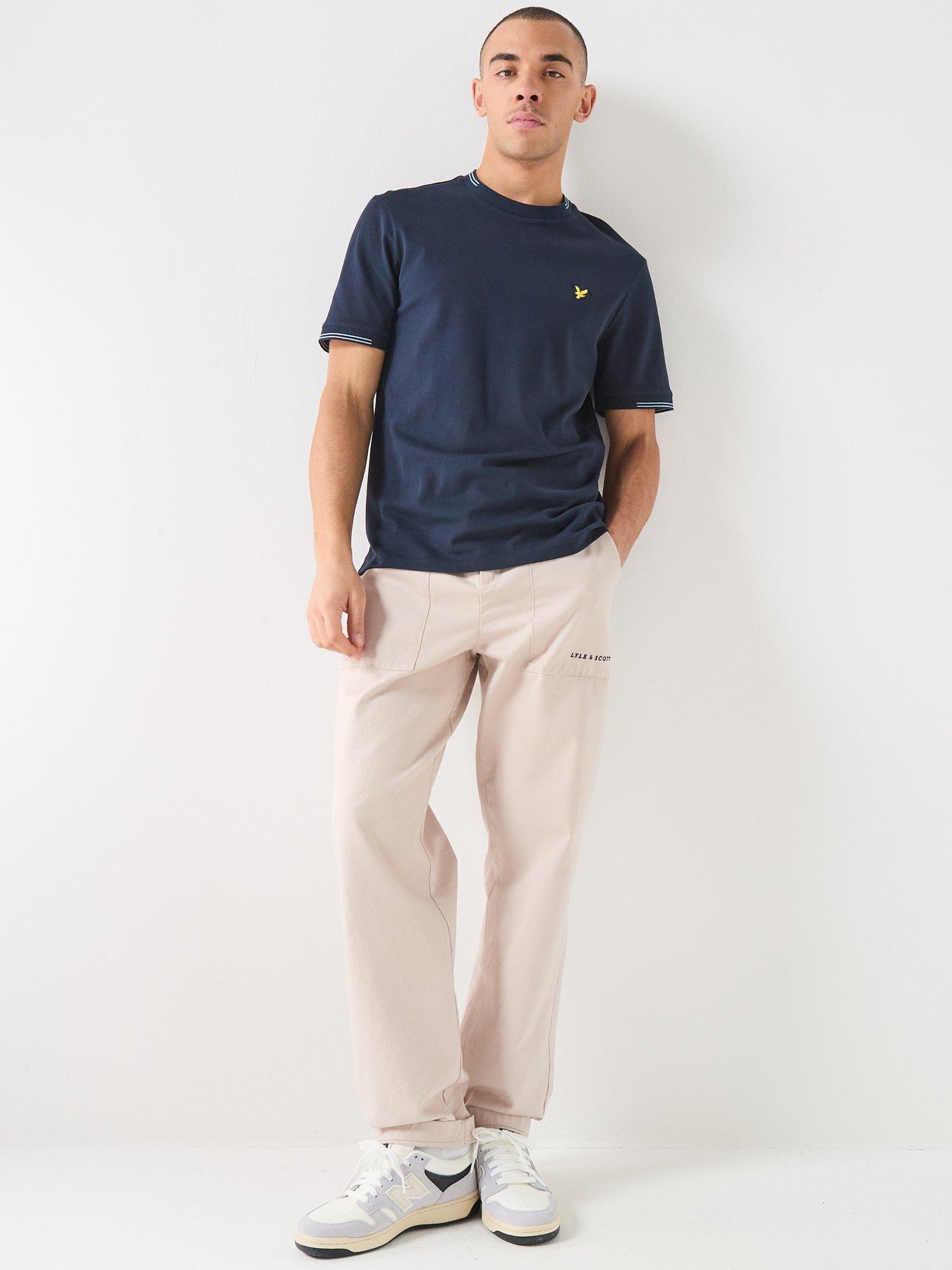 Image 3 of 5 of Lyle & Scott Quarter Tipped T-Shirt - Navy
