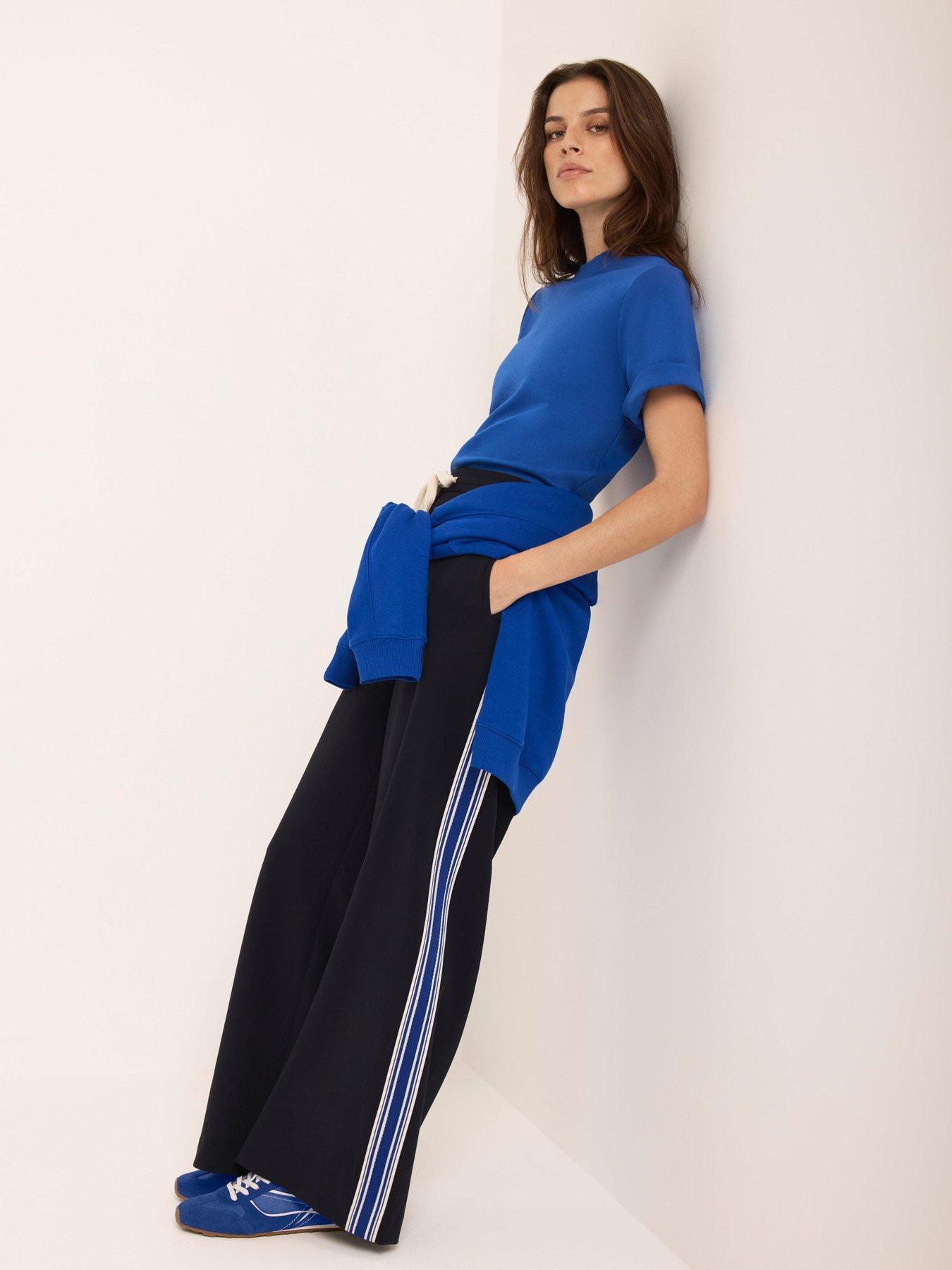 Image 3 of 6 of Mint Velvet Side Stripe Trouser - Navy Blue