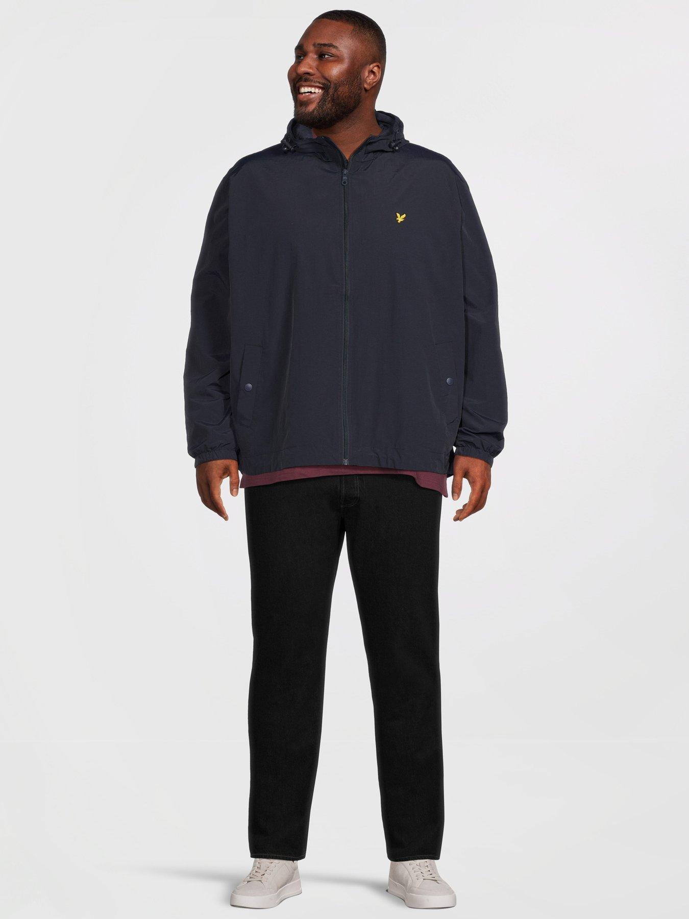  image of lyle-scott-big-tall-zip-through-hooded-jacket-navy