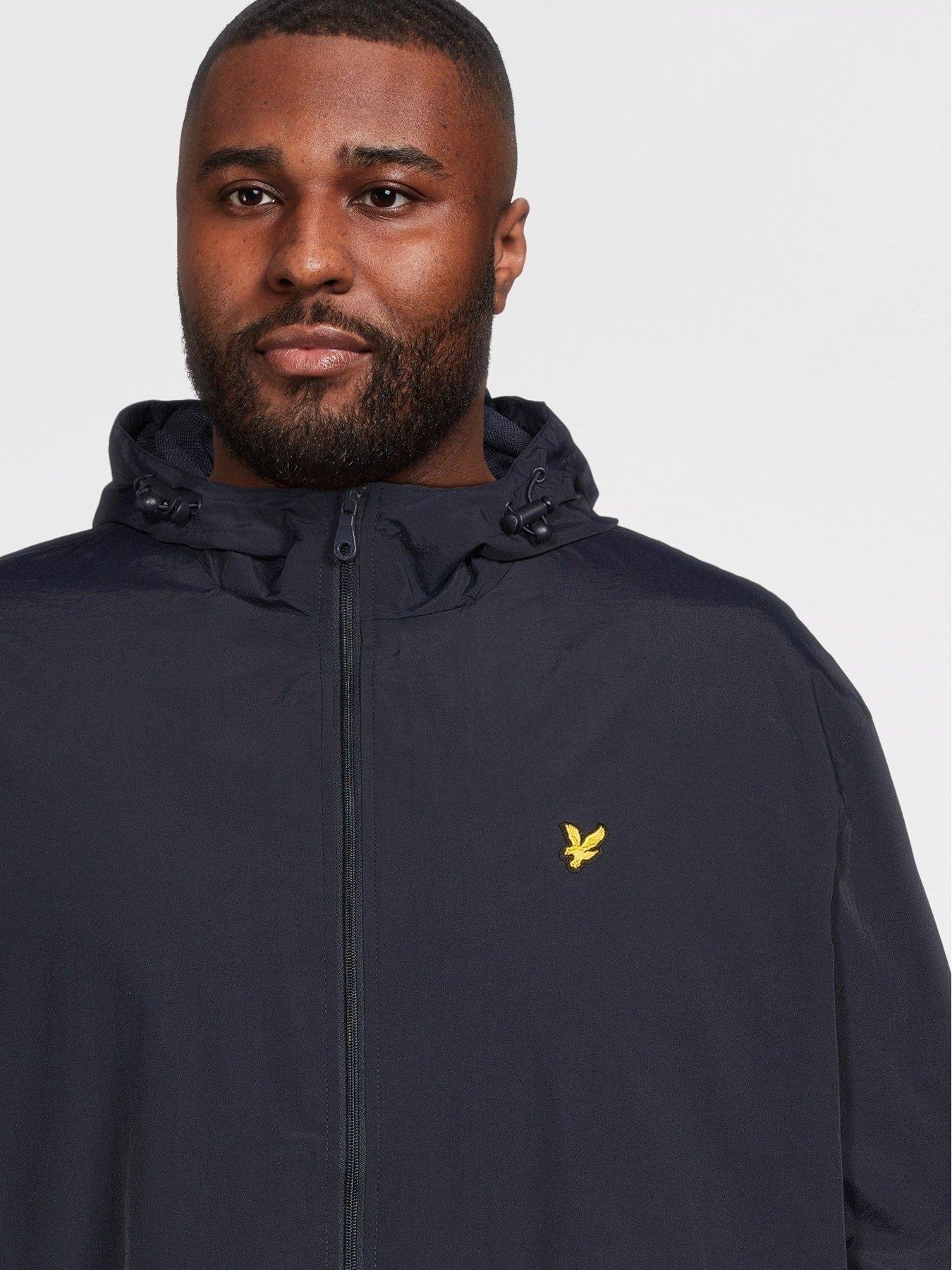  image of lyle-scott-big-tall-zip-through-hooded-jacket-navy