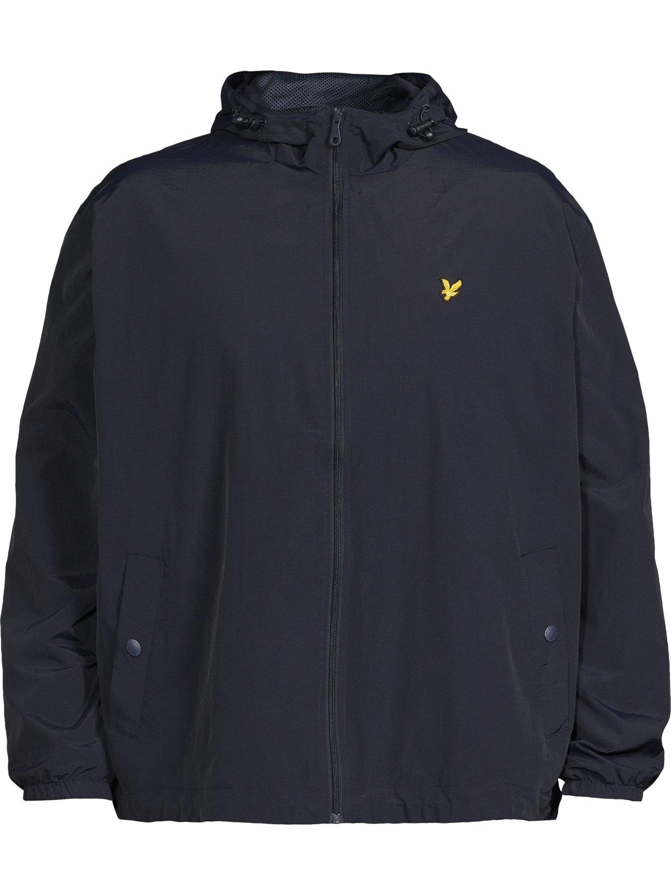  image of lyle-scott-big-tall-zip-through-hooded-jacket-navy