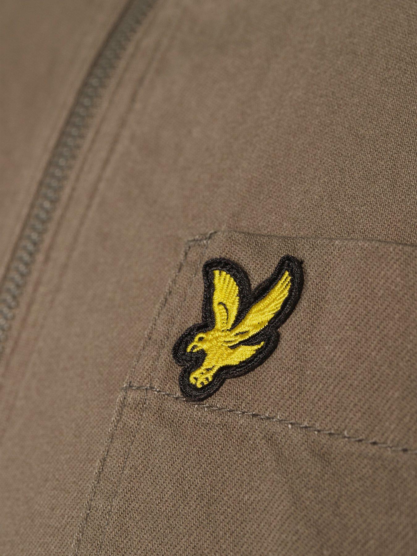 Image 5 of 6 of Lyle & Scott Big Tall Enzyme Wash Zip Through Overshirt - Khaki