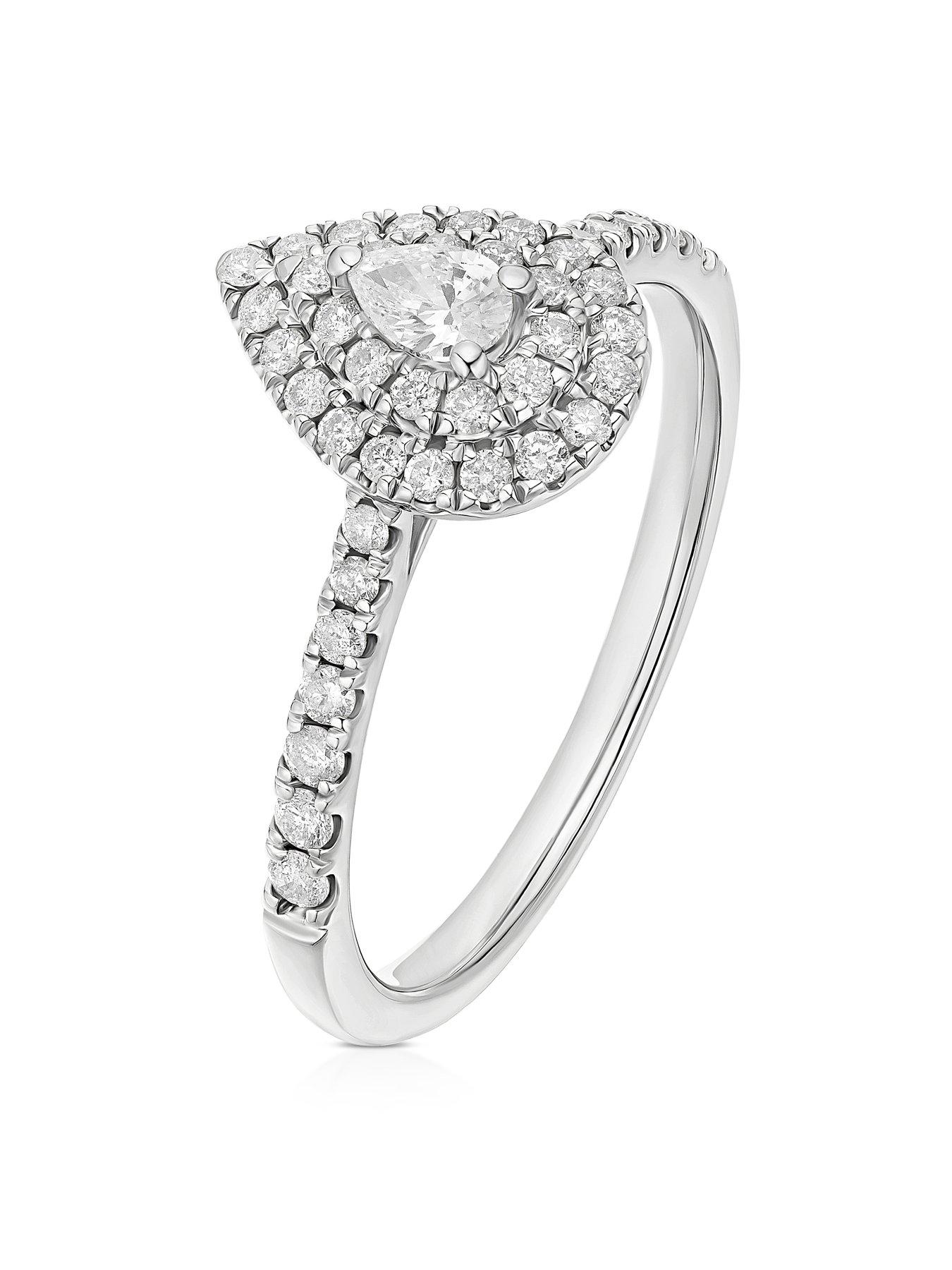  image of h-samuel-9ct-pear-shaped-double-halo-040ct-diamond-ring-white-gold