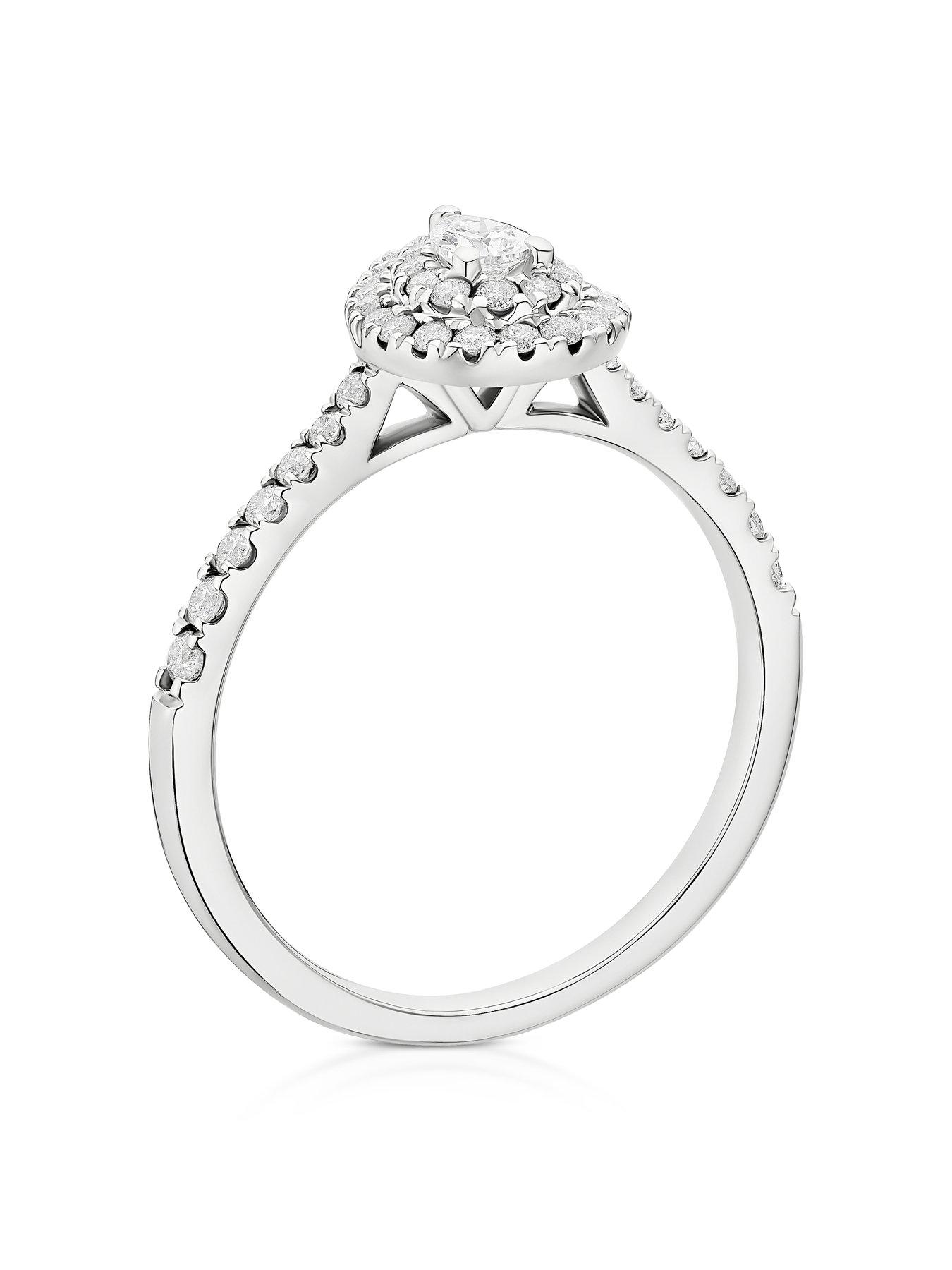  image of h-samuel-9ct-pear-shaped-double-halo-040ct-diamond-ring-white-gold