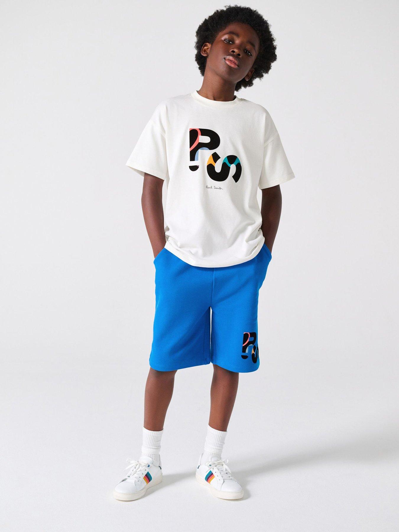 Paul Smith Junior Older Boys Logo Ps T-Shirt And Shorts Set - Blue