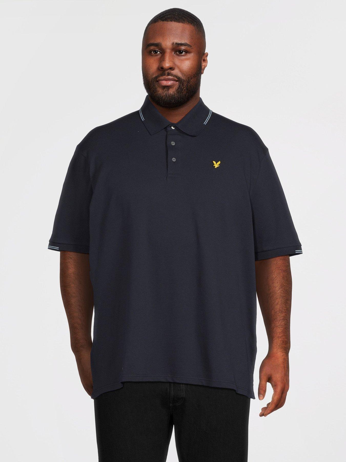 Lyle & Scott Big Tall Fine Tipped Polo Shirt - Navy