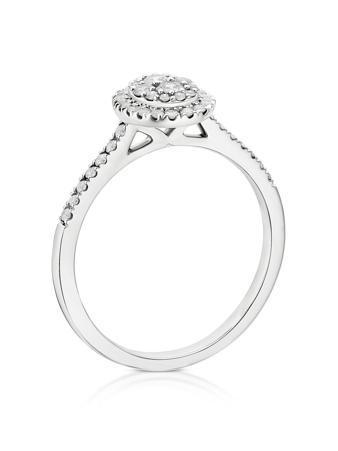 Image 3 of 3 of H. Samuel 14Ct Pear Shaped Double Halo 040Ct Diamond Ring - White Gold