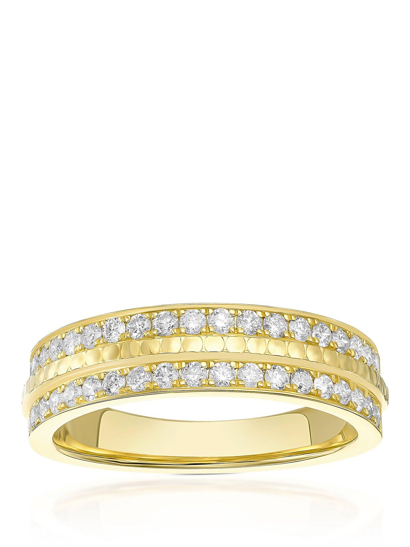 H. Samuel 9Ct Double Row Eternity 0.50Ct Diamond Ring - Gold