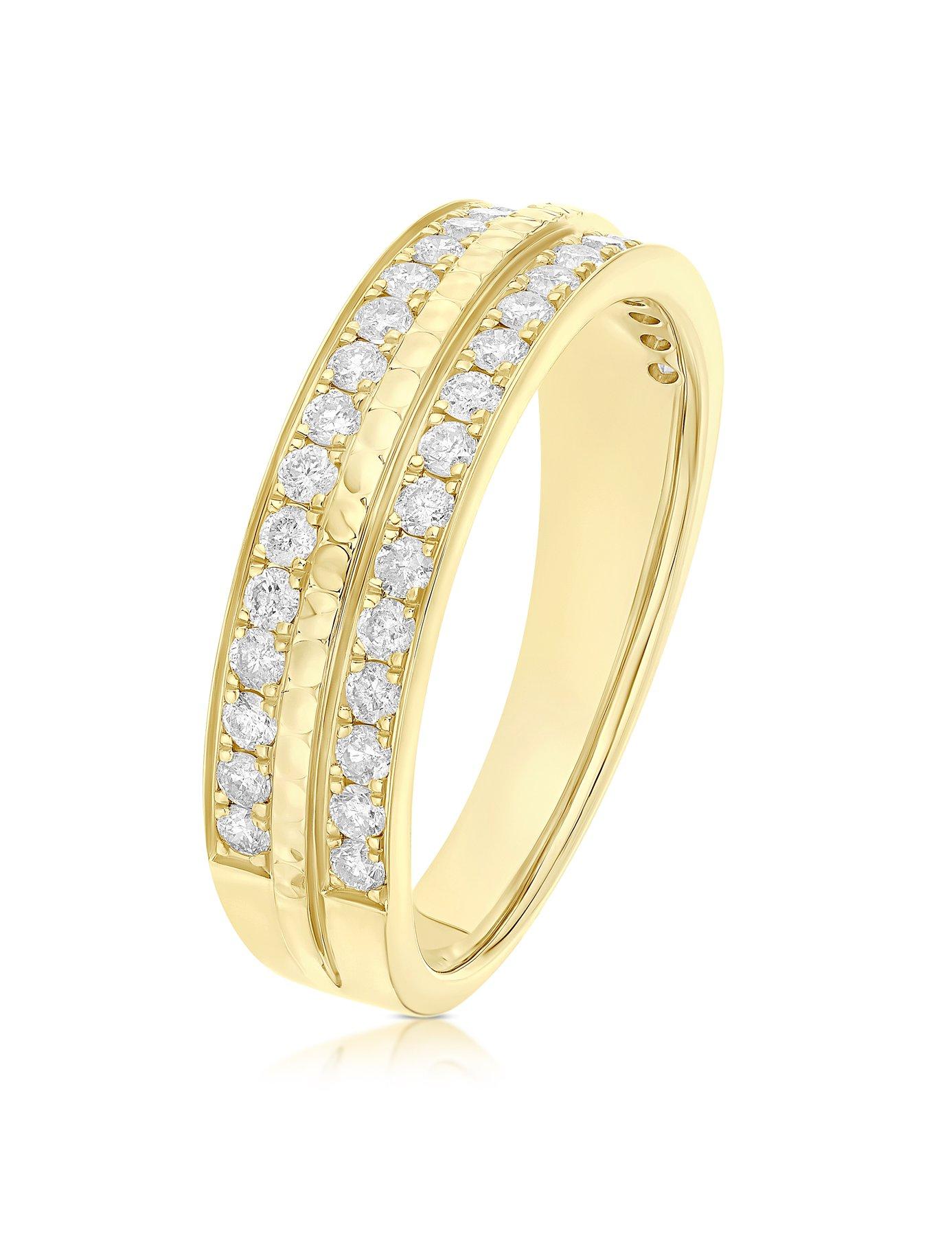  image of h-samuel-9ct-double-row-eternity-050ct-diamond-ring-gold