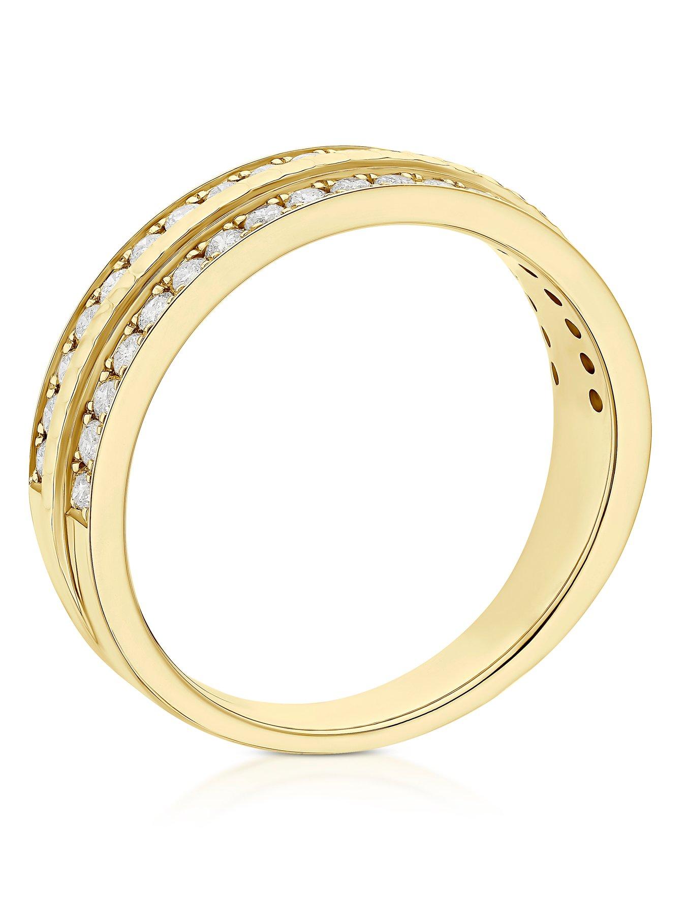 image of h-samuel-9ct-double-row-eternity-050ct-diamond-ring-gold