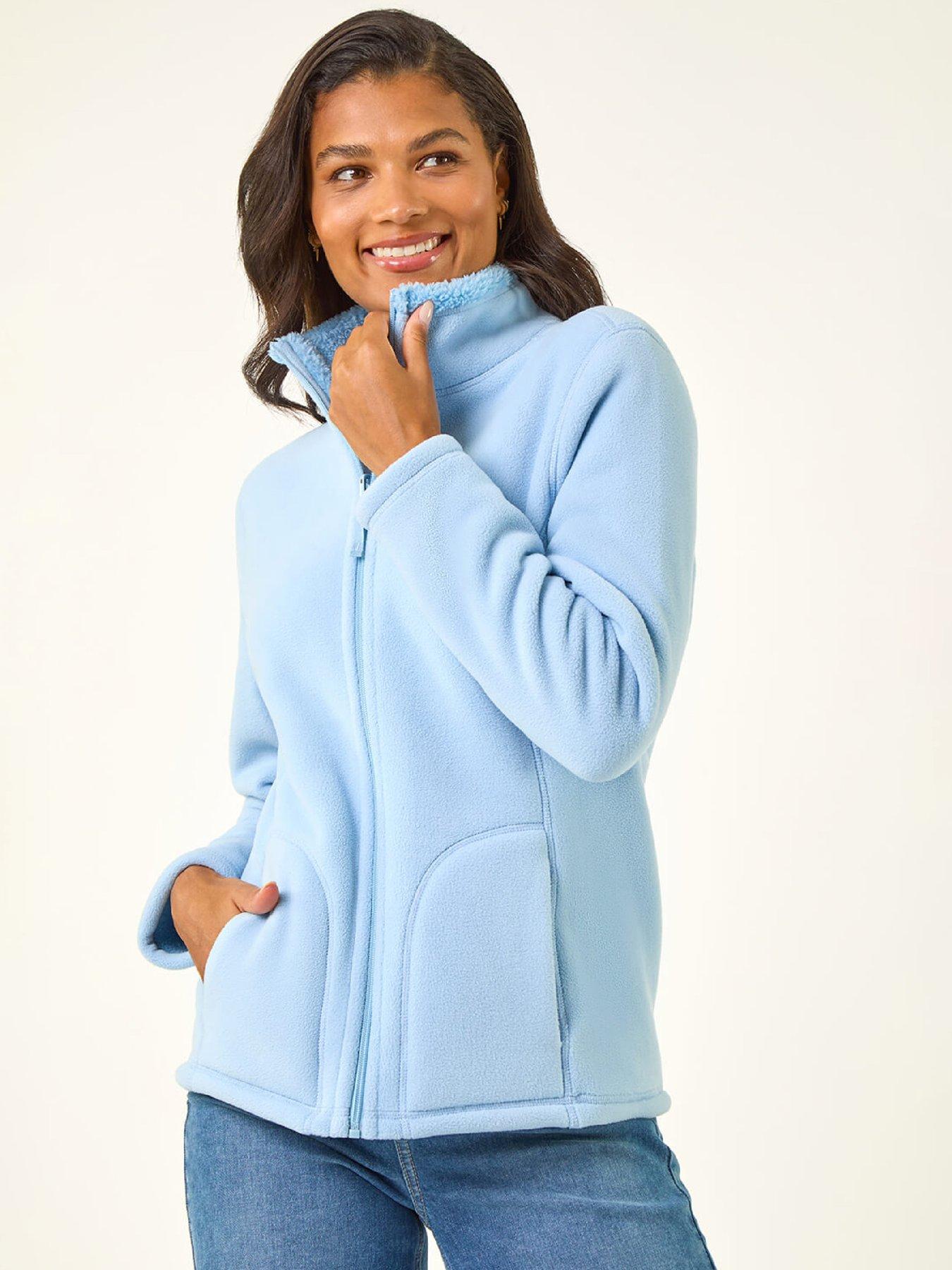 Image 1 of 5 of Roman Reversible Fleece Zip Jacket - Light Blue