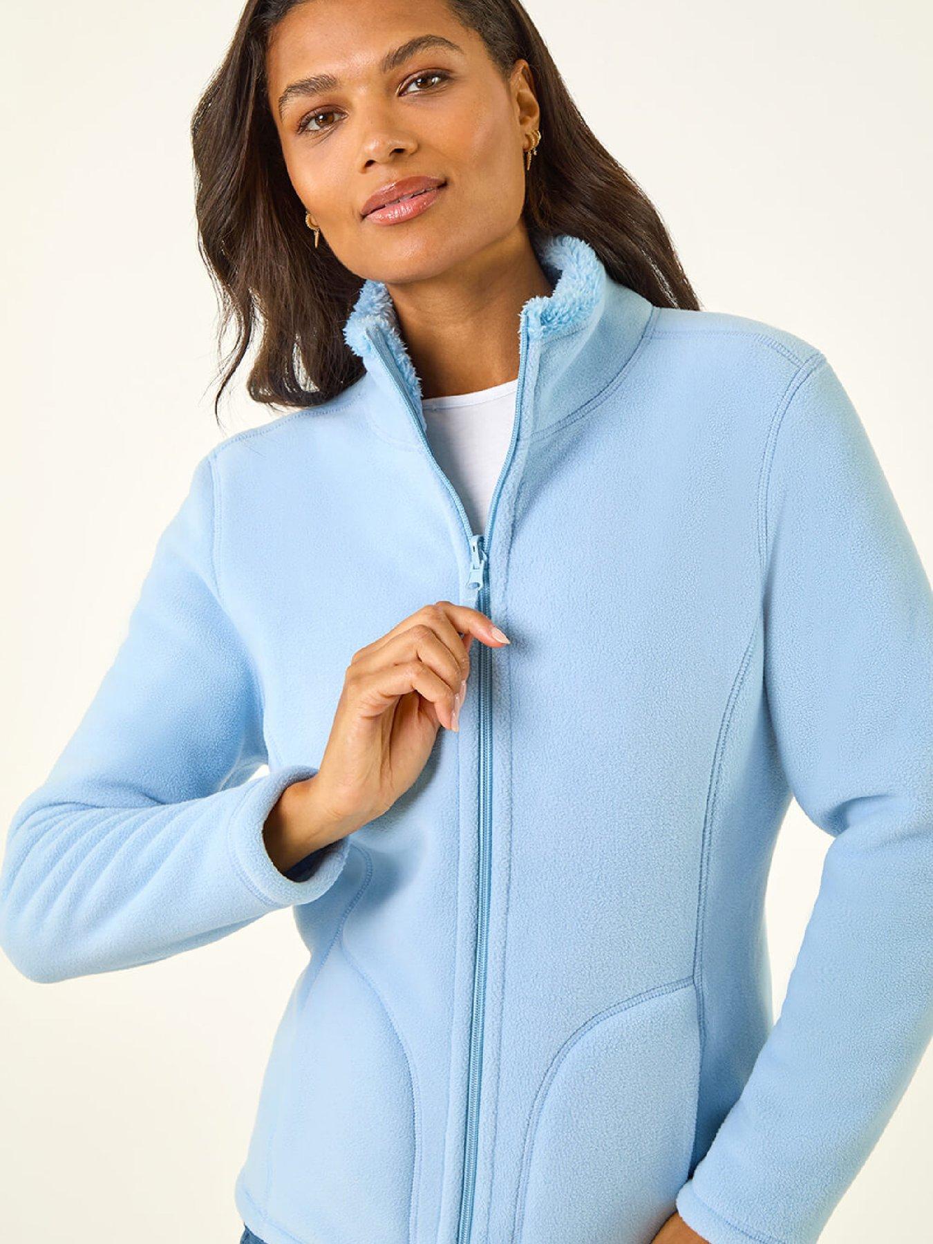 Image 5 of 5 of Roman Reversible Fleece Zip Jacket - Light Blue