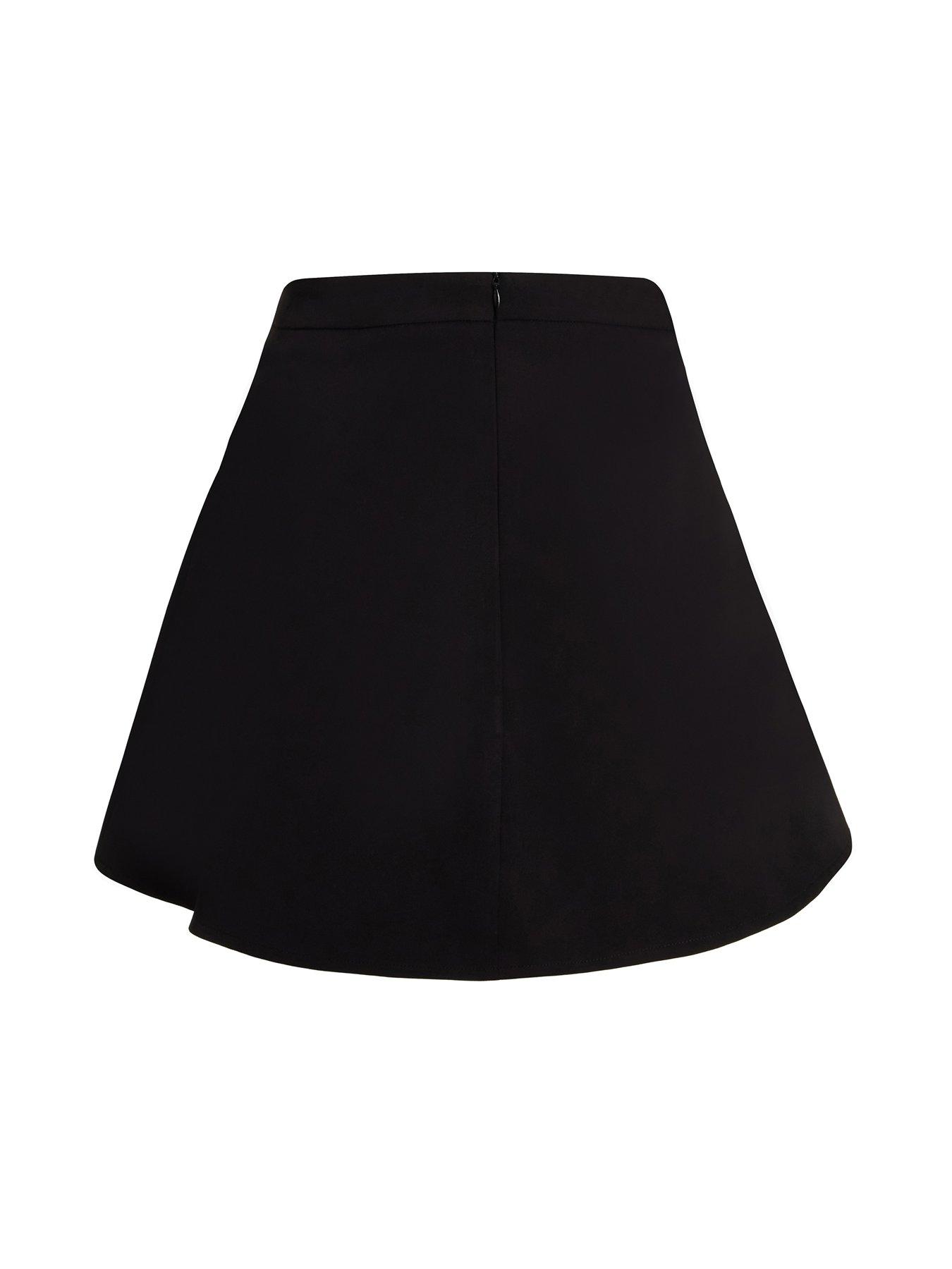  image of quiz-black-embellished-a-line-skirt