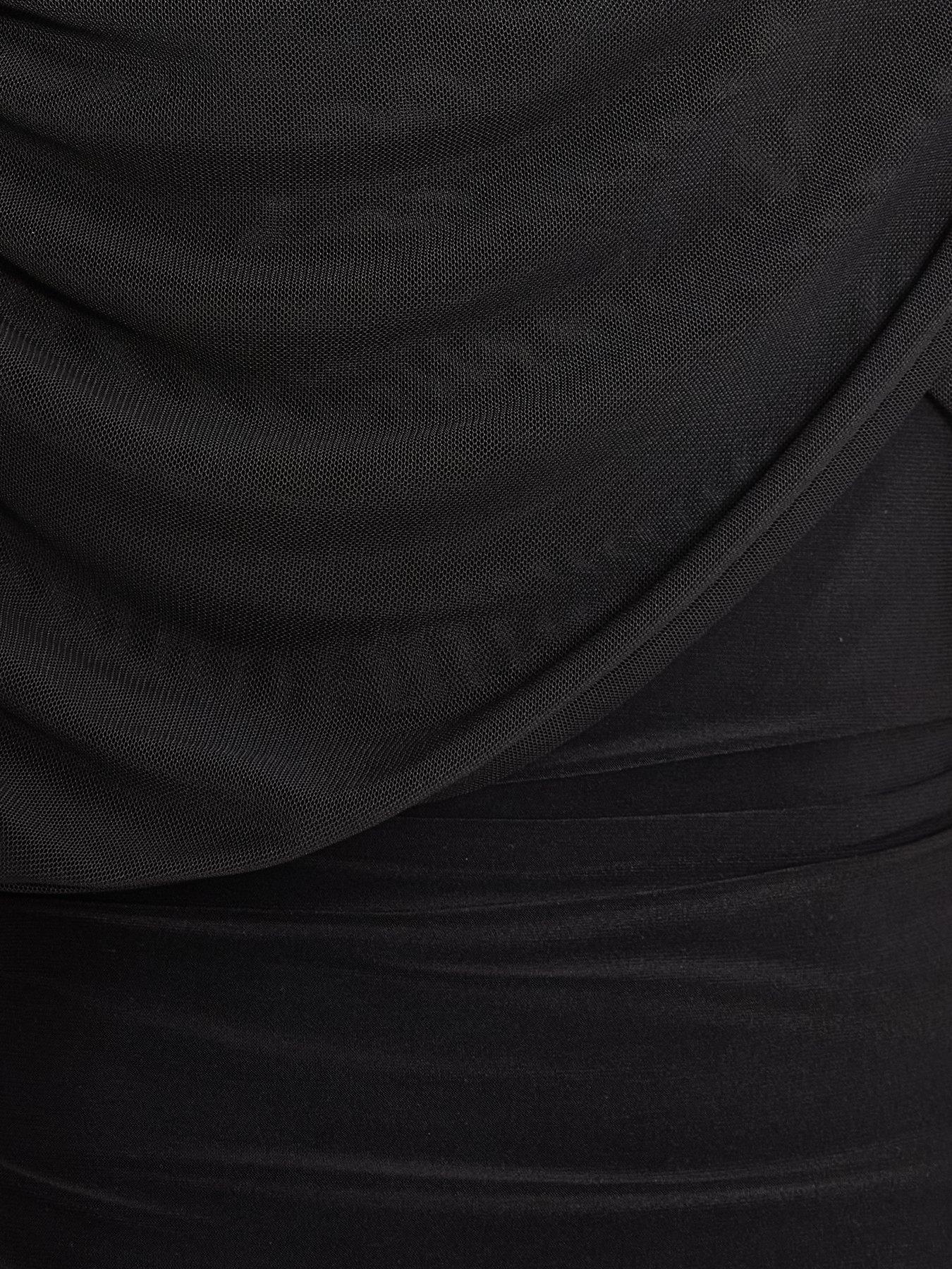  image of quiz-black-mesh-cape-mini-dress