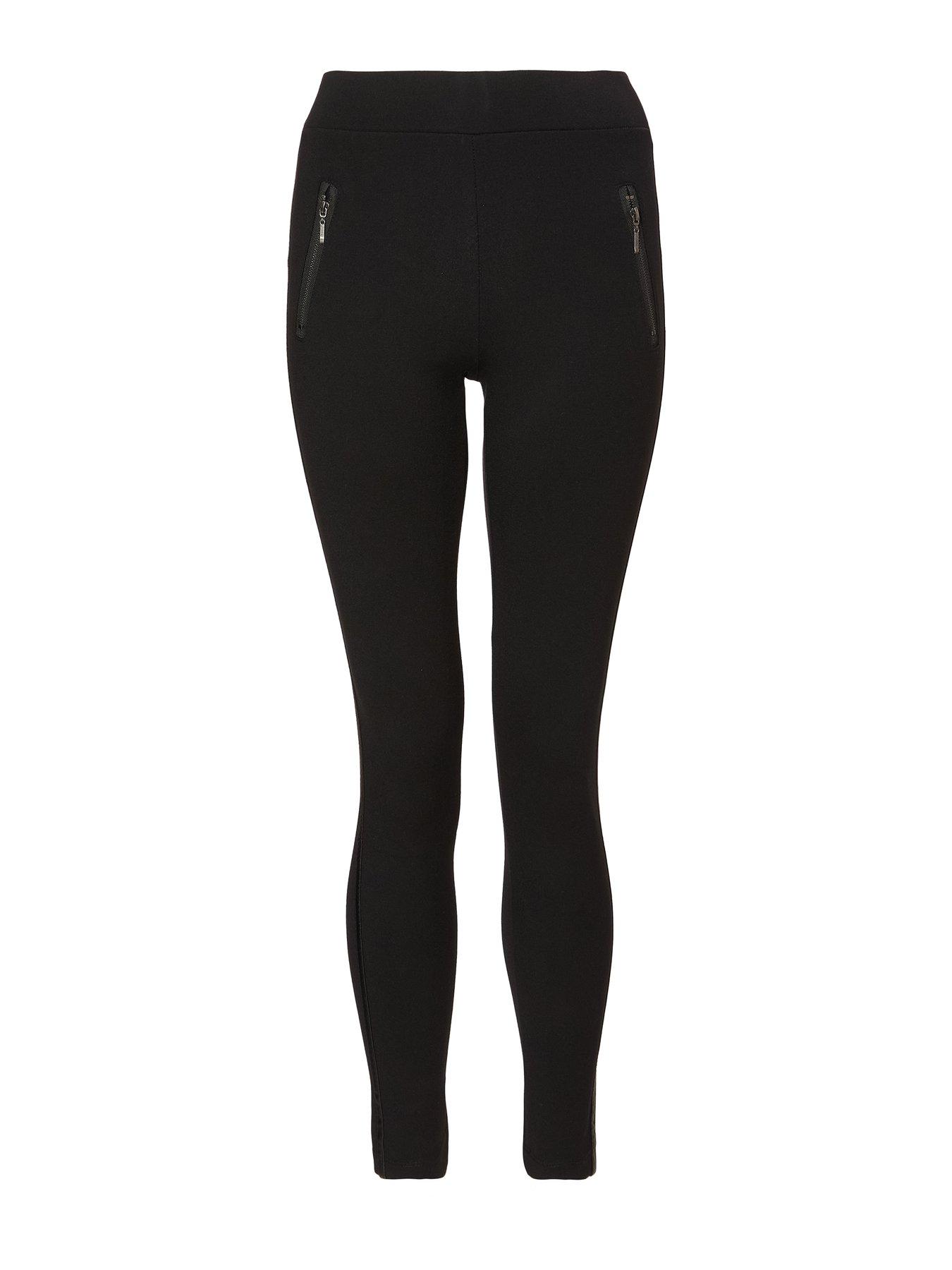  image of quiz-black-zip-detail-leggings