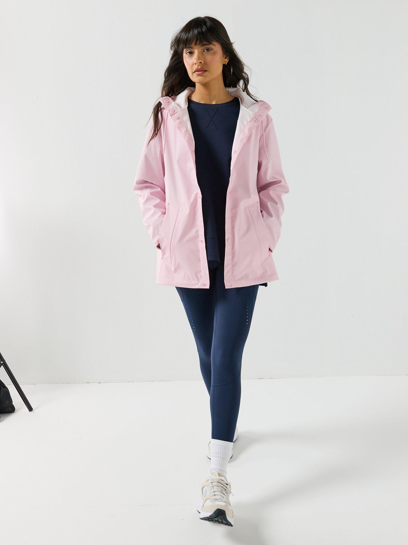  image of hunter-izzy-pu-hooded-jacket-parfait-pink