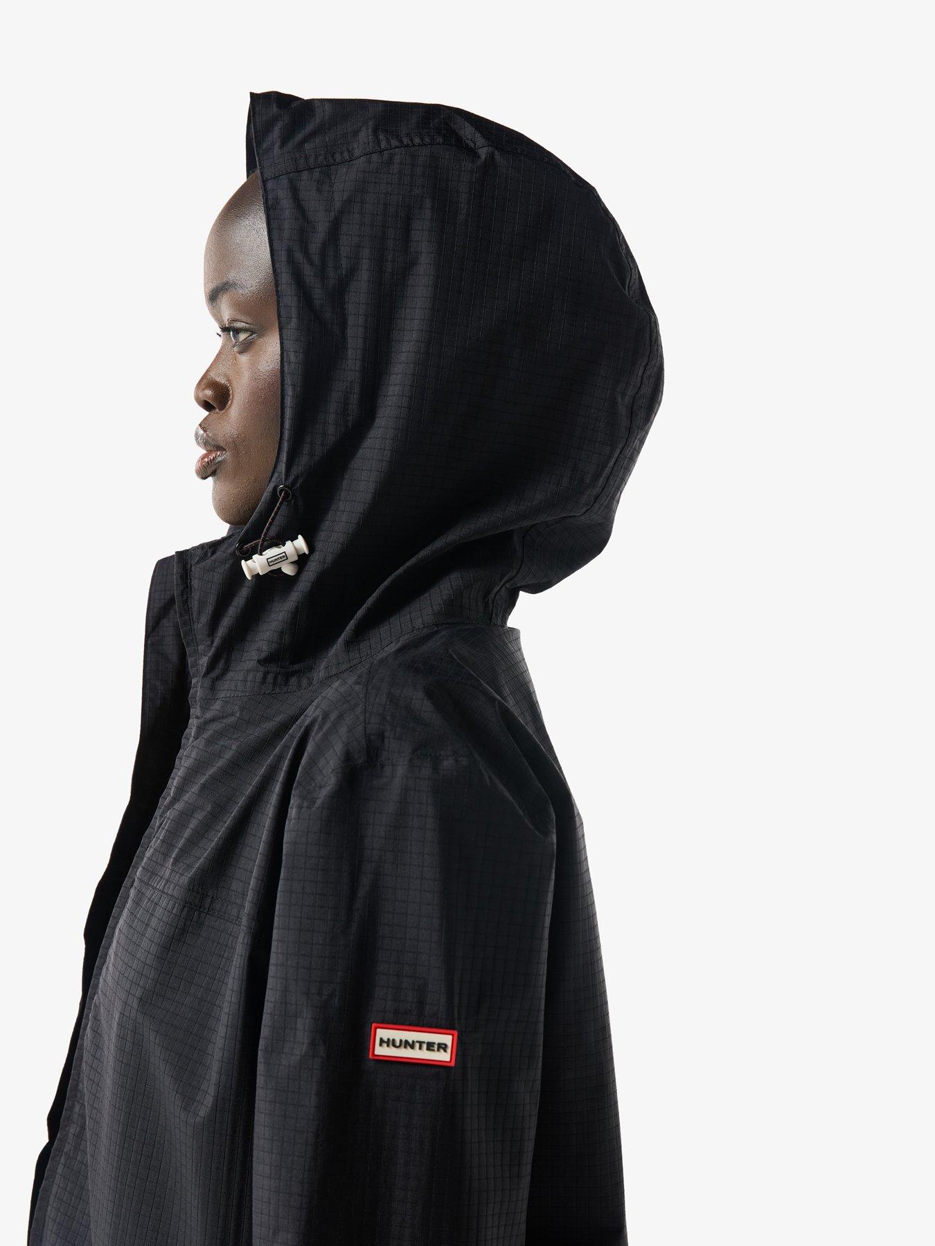  image of hunter-packable-rain-jacket-black