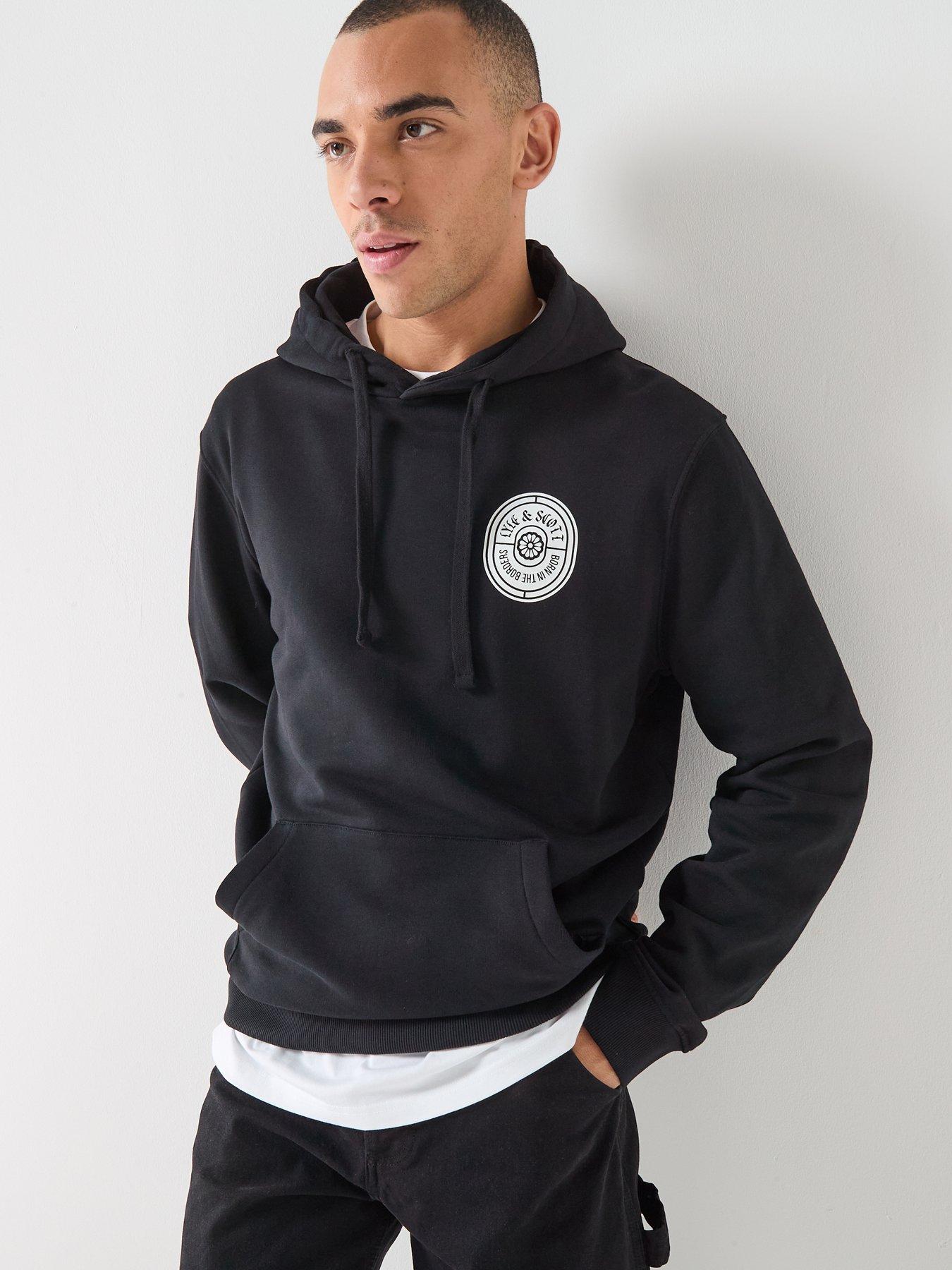 Image 5 of 6 of Lyle & Scott Borders Label Graphic Hoodie - Black