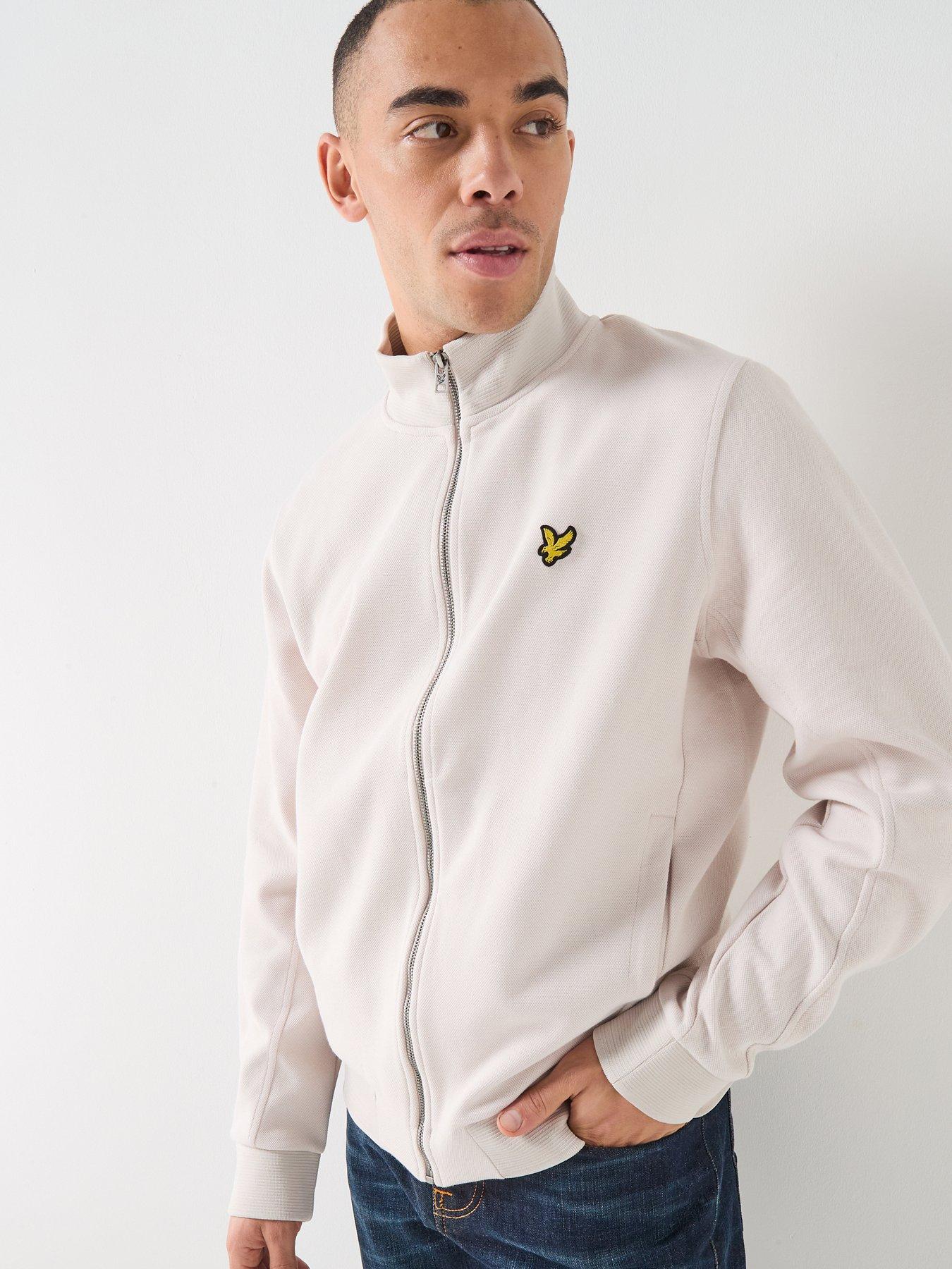  image of lyle-scott-pique-zip-through-track-jacket--pink-light-pink