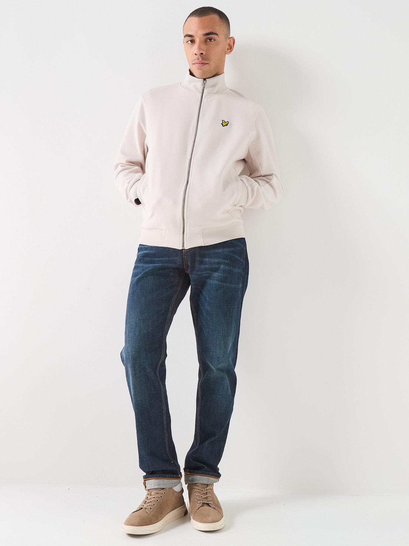  image of lyle-scott-pique-zip-through-track-jacket--pink-light-pink