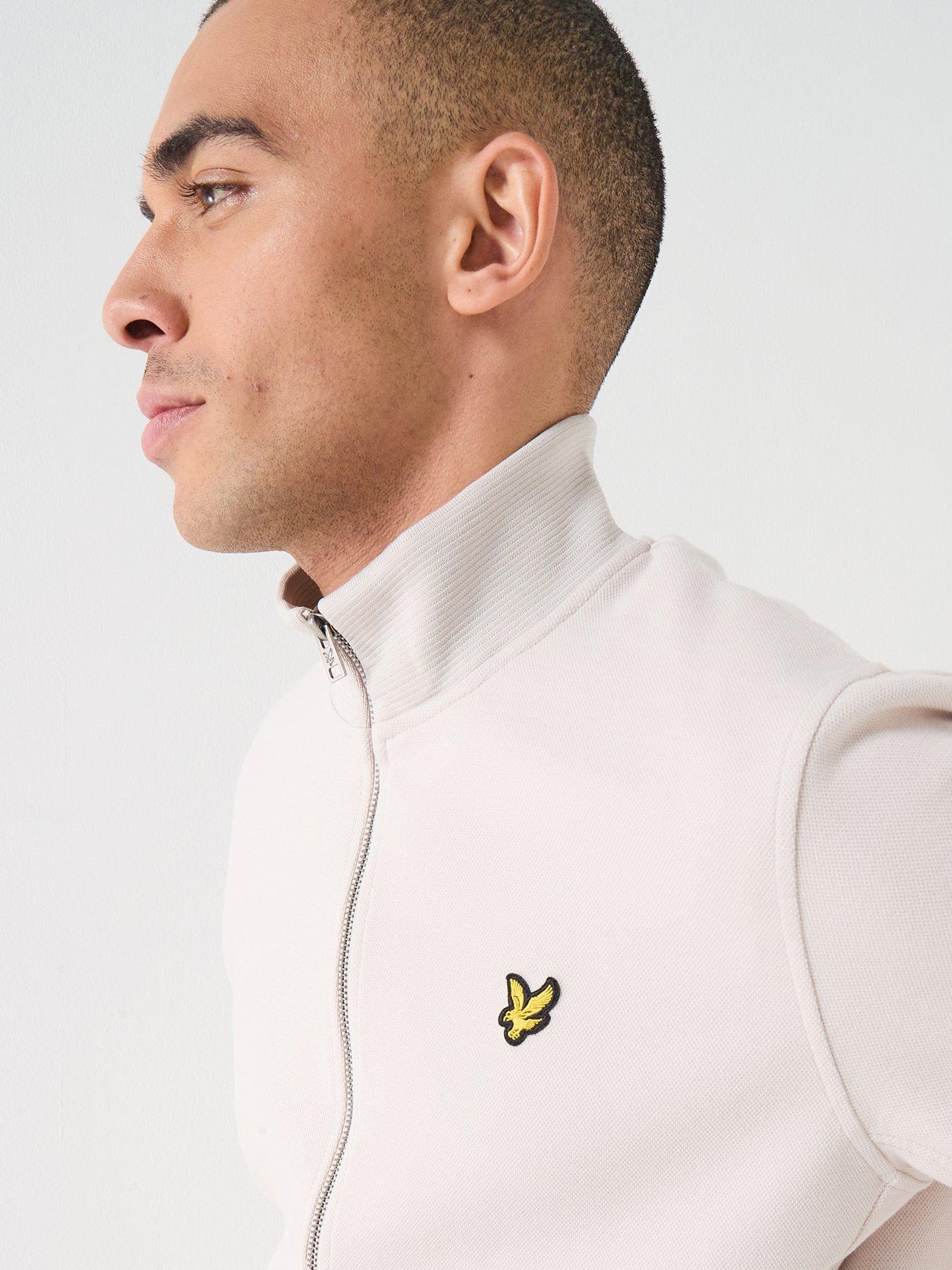  image of lyle-scott-pique-zip-through-track-jacket--pink-light-pink