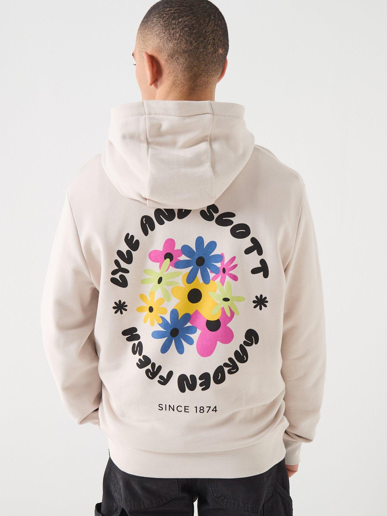 Image 1 of 6 of Lyle & Scott Nature Graphic Pullover Hoodie - Beige