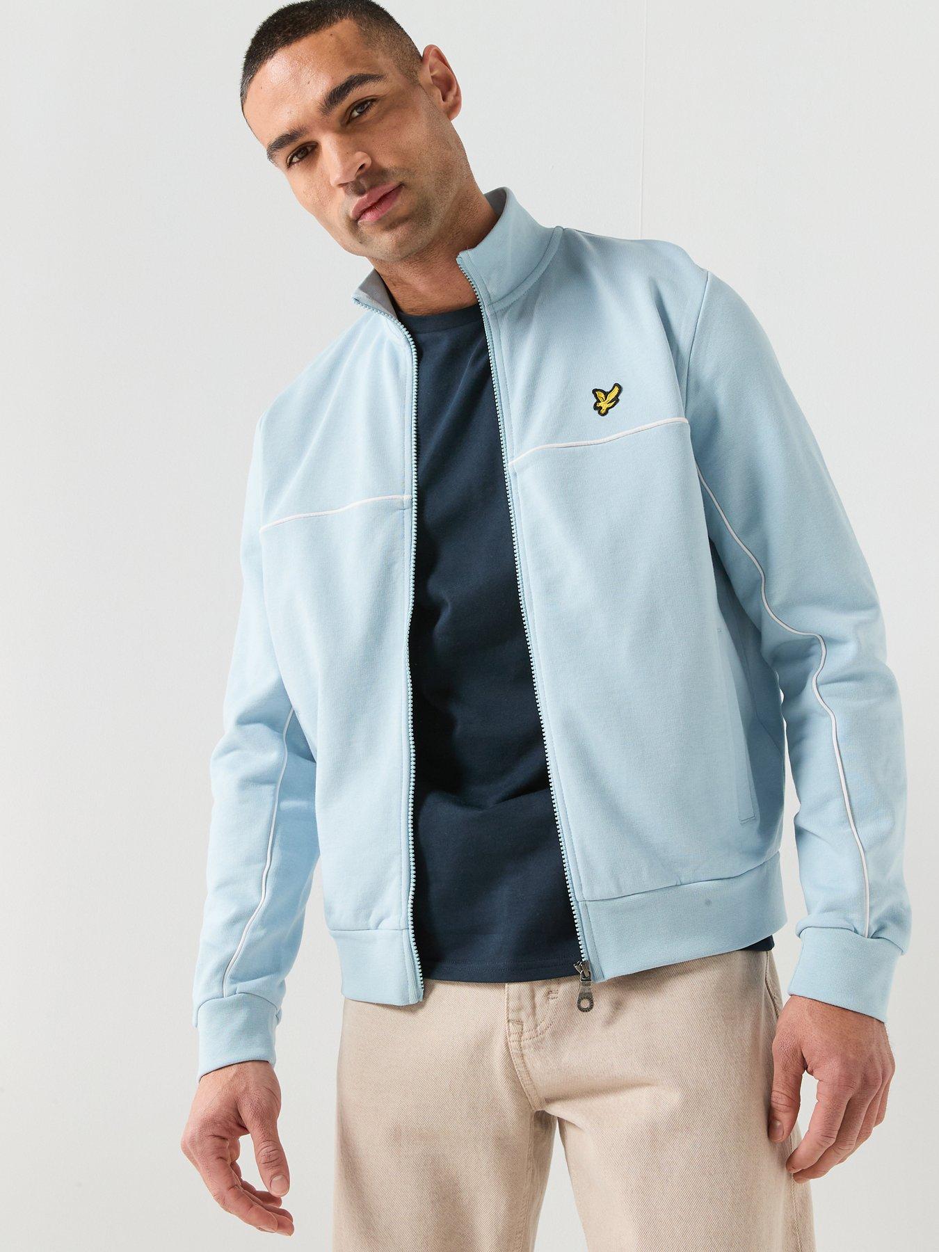  image of lyle-scott-lyle-amp-scott-piped-full-zip-track-top--blue