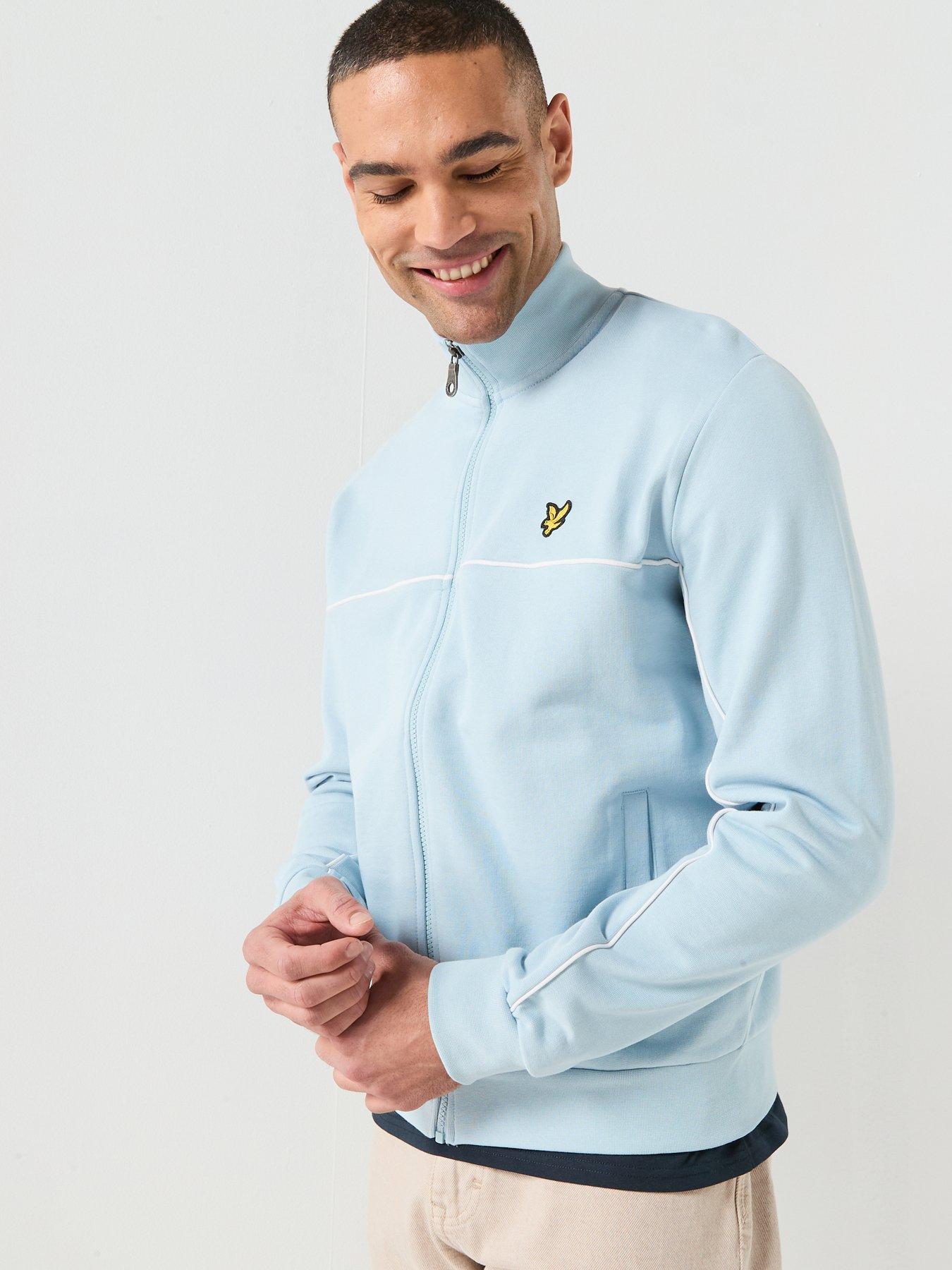  image of lyle-scott-lyle-amp-scott-piped-full-zip-track-top--blue