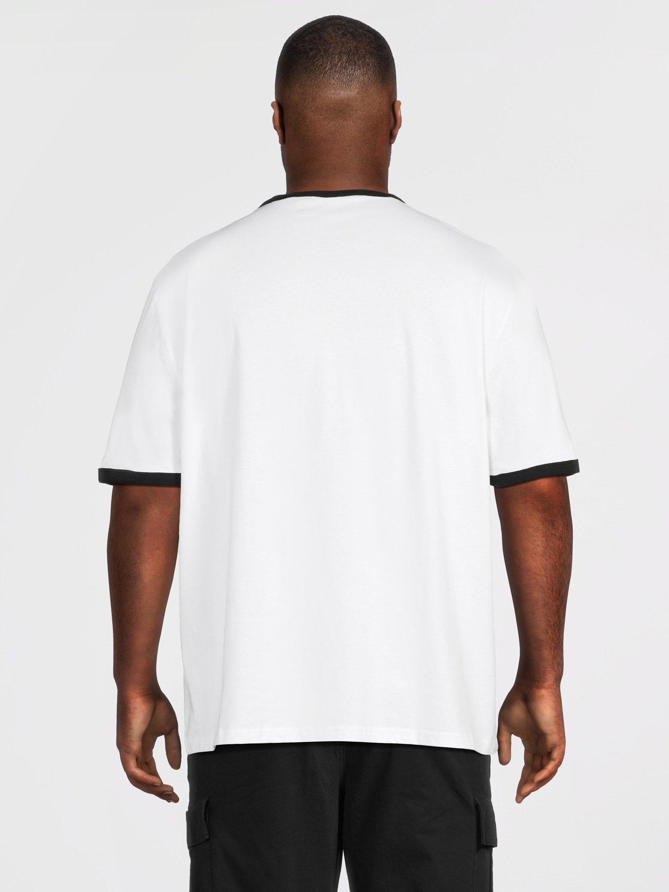 Image 2 of 5 of Lyle & Scott Big Tall Ringer T-Shirt - White