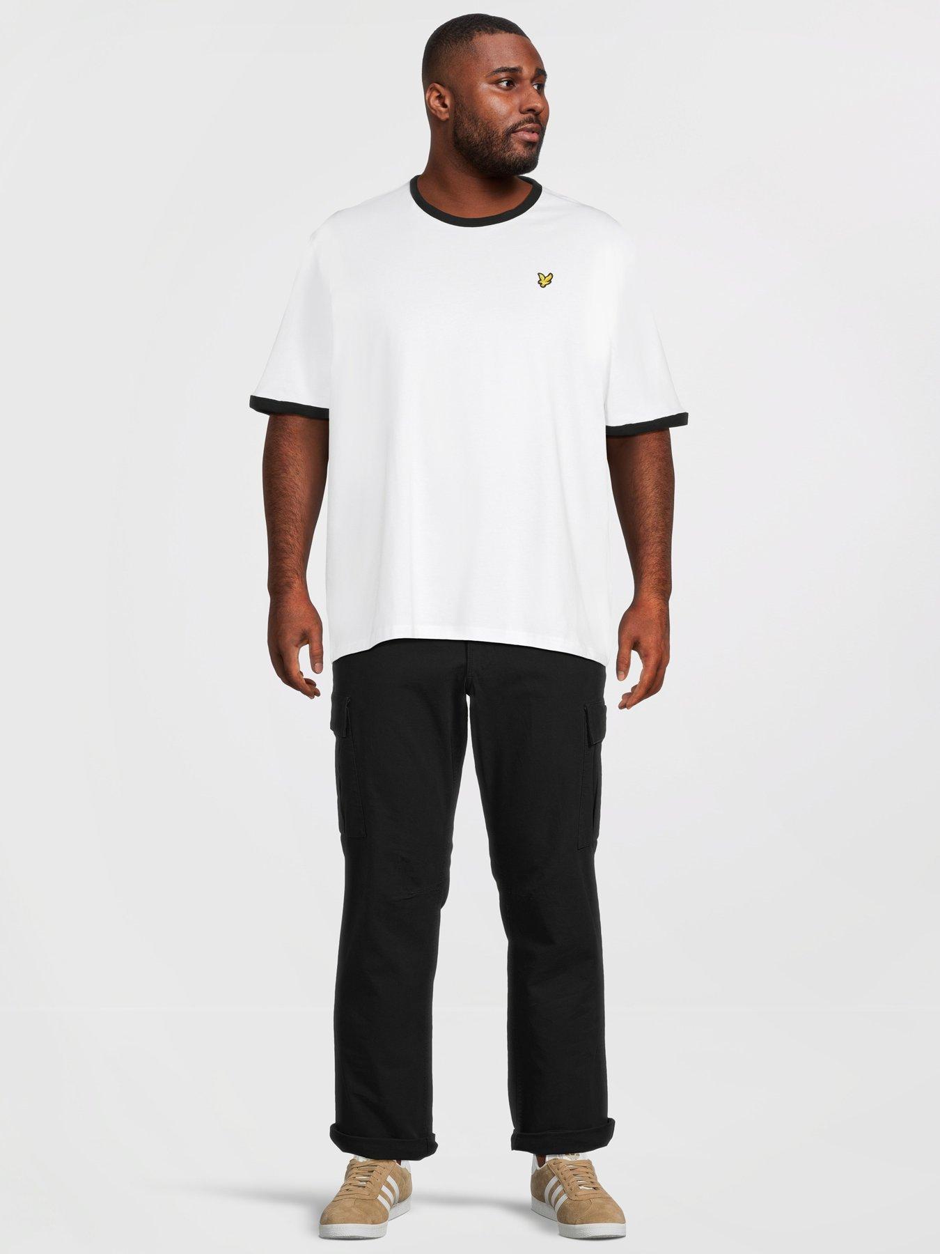 Image 3 of 5 of Lyle & Scott Big Tall Ringer T-Shirt - White