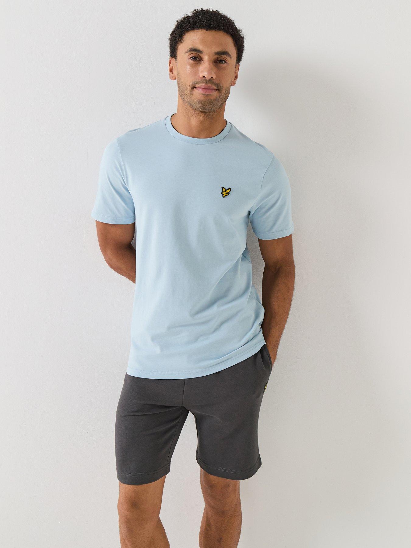  image of lyle-scott-essentials-plain-t-shirt-light-blue
