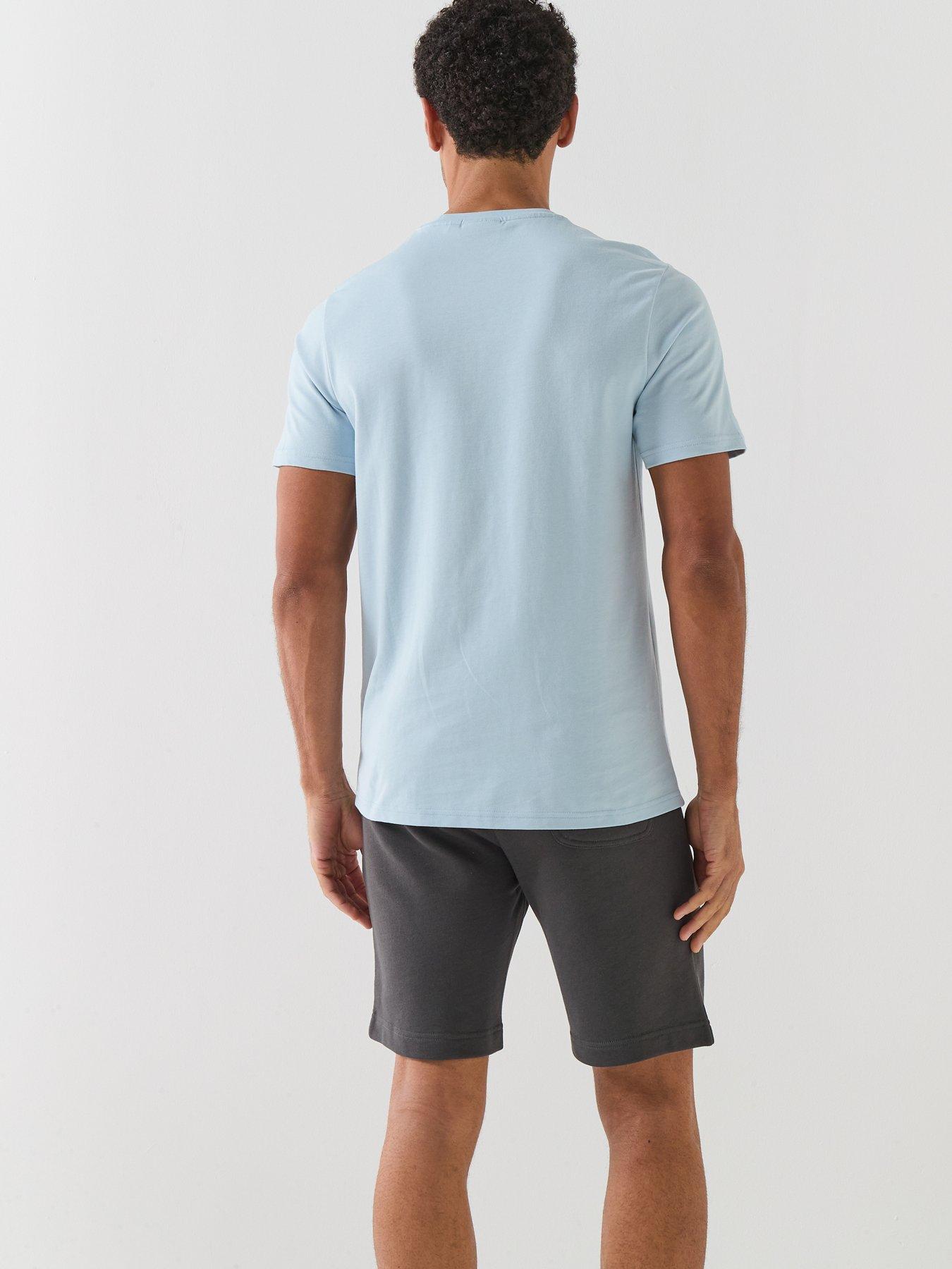  image of lyle-scott-essentials-plain-t-shirt-light-blue