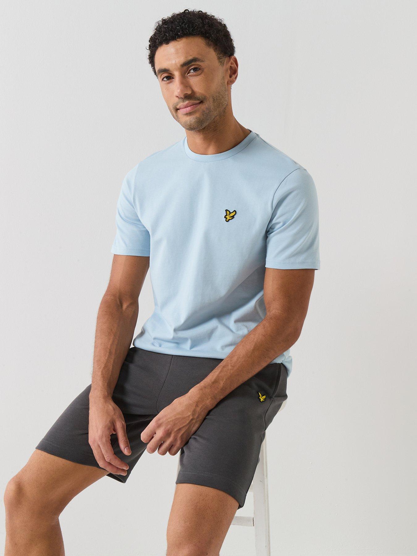  image of lyle-scott-essentials-plain-t-shirt-light-blue