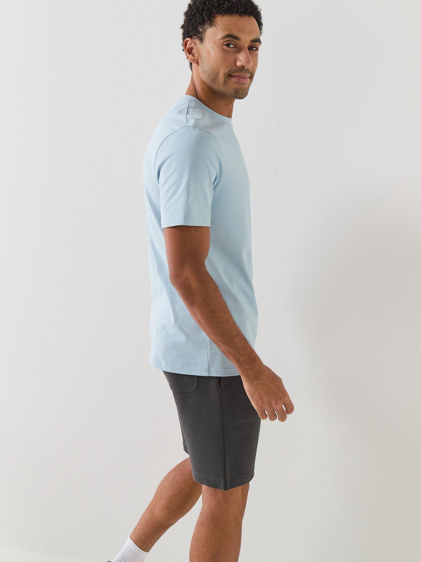  image of lyle-scott-essentials-plain-t-shirt-light-blue