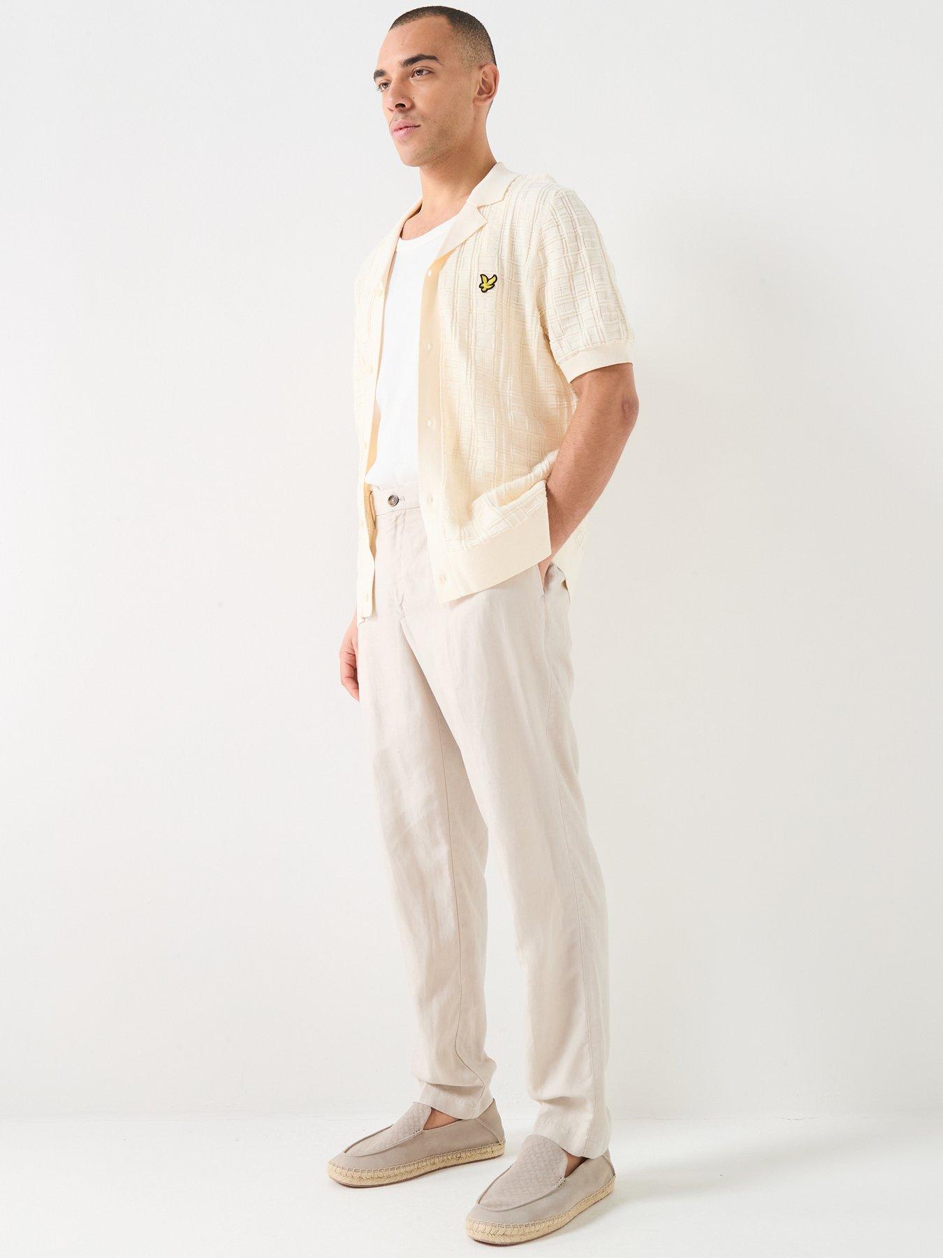 Image 5 of 5 of Lyle & Scott Jacquard Check Knitted Resort Shirt - Beige