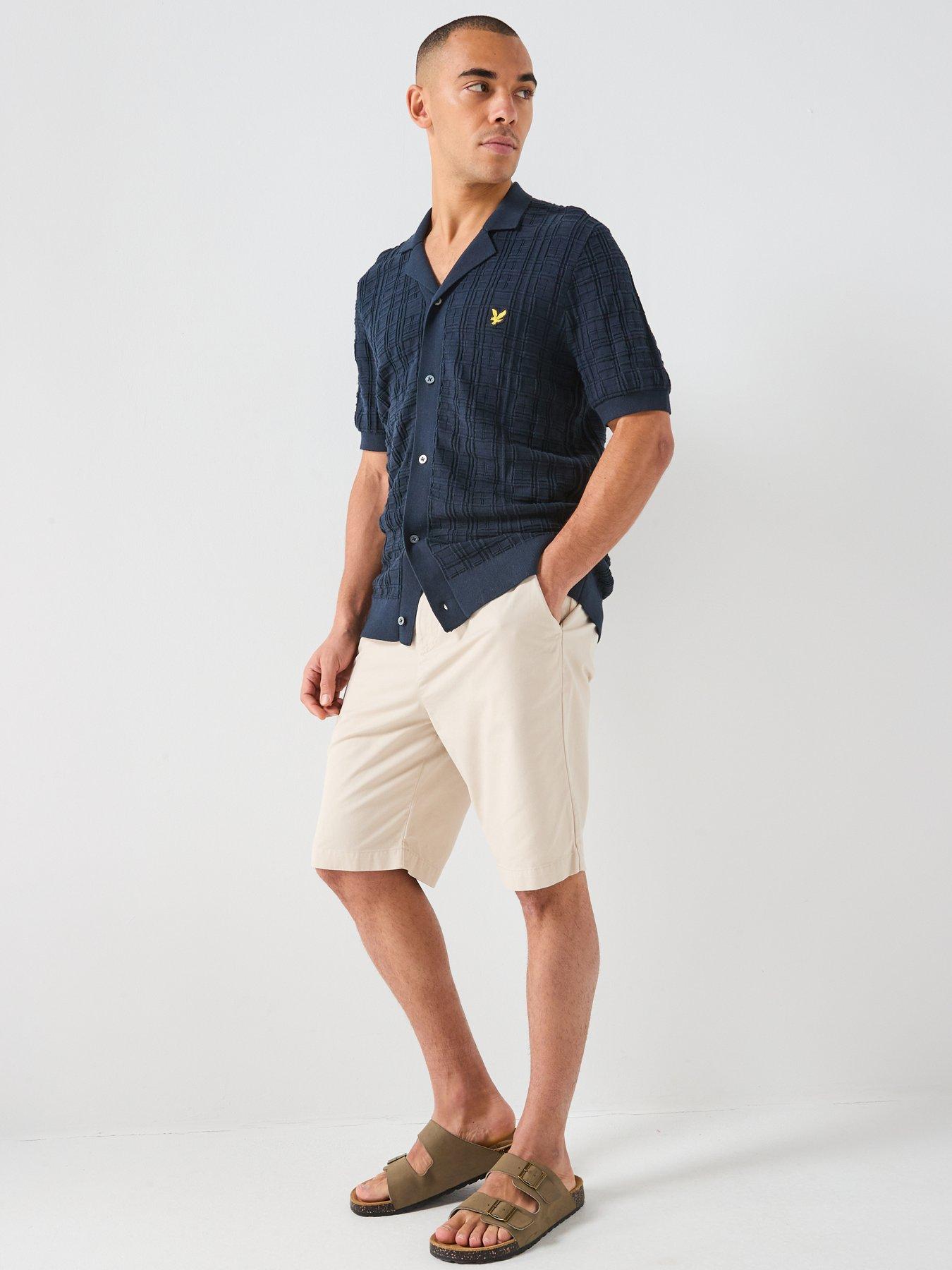 Image 3 of 5 of Lyle & Scott Jacquard Check Knitted Resort Shirt - Navy