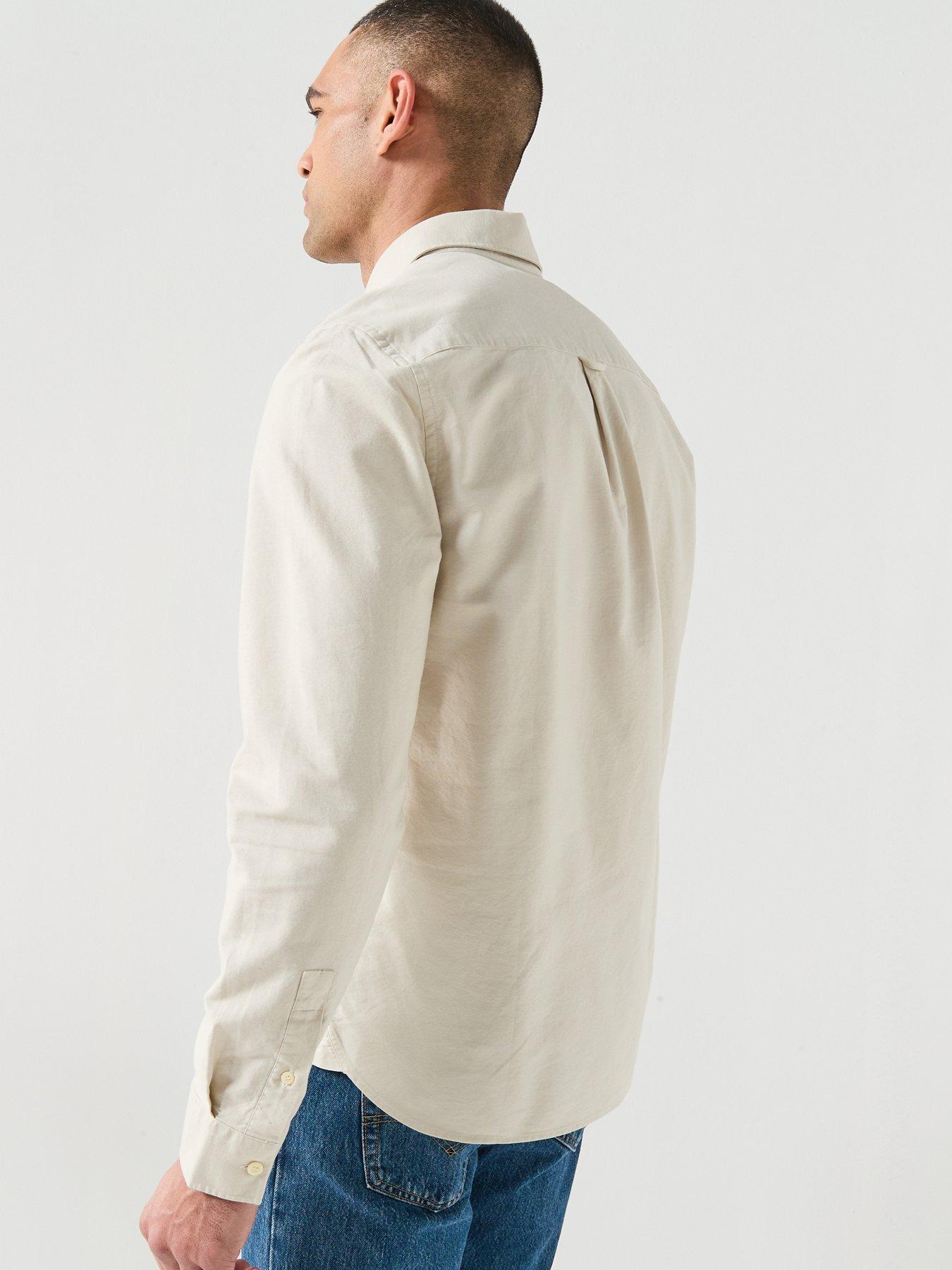 stillFront image of lyle-scott-plain-oxford-shirt-beige