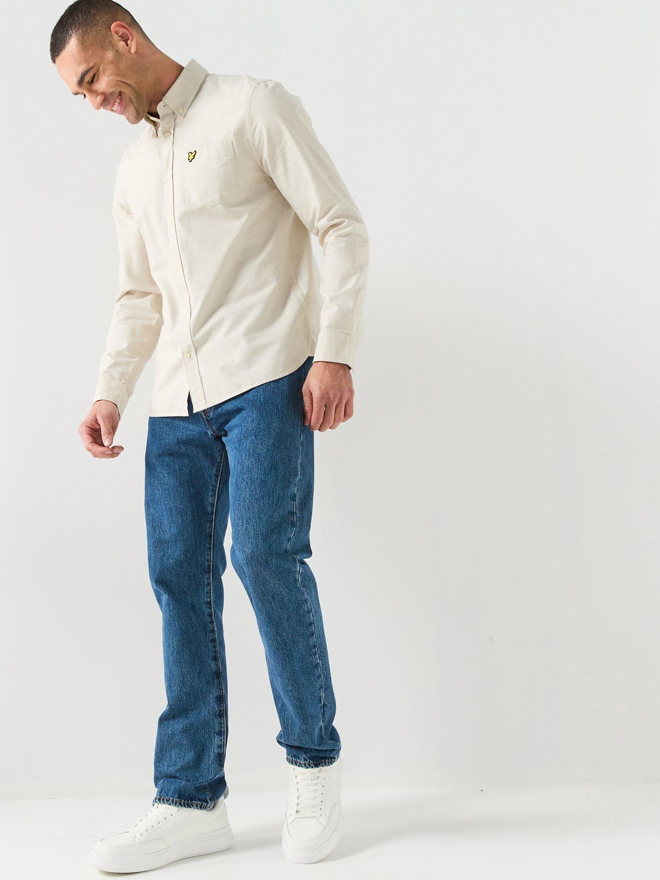  image of lyle-scott-plain-oxford-shirt-beige