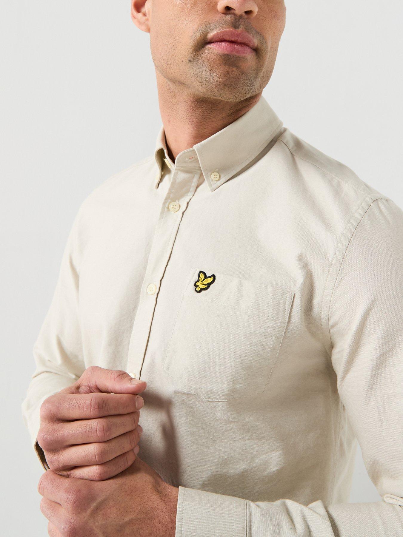  image of lyle-scott-plain-oxford-shirt-beige
