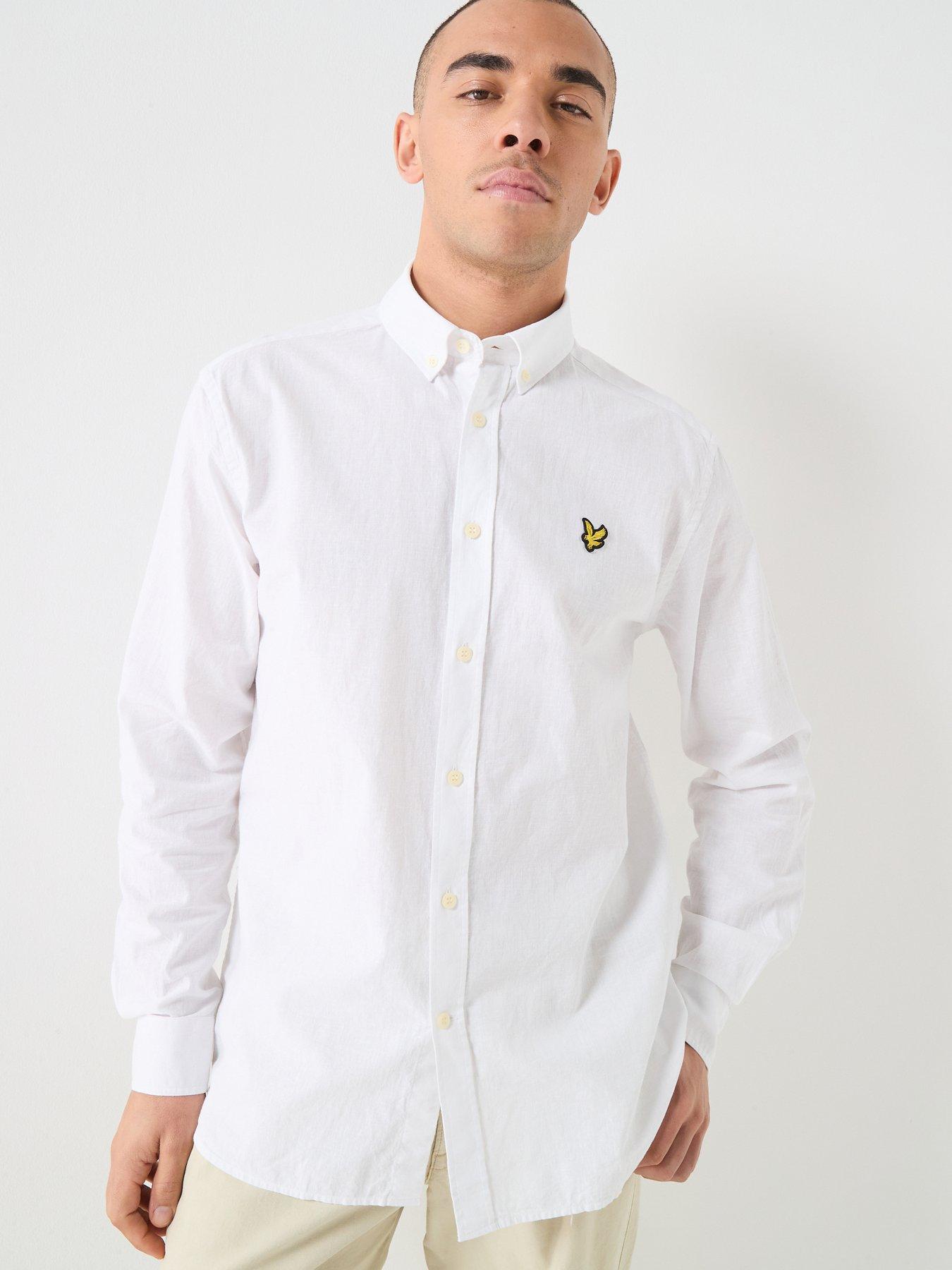 Lyle & Scott Linen Blend Oxford Shirt - White