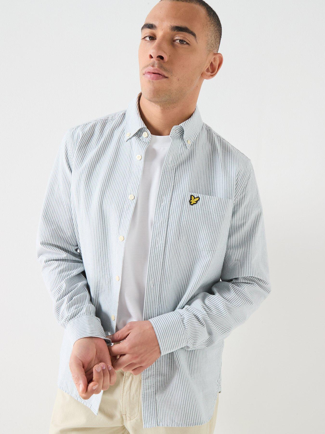 lyle-scott-stripe-oxford-shirt-grey
