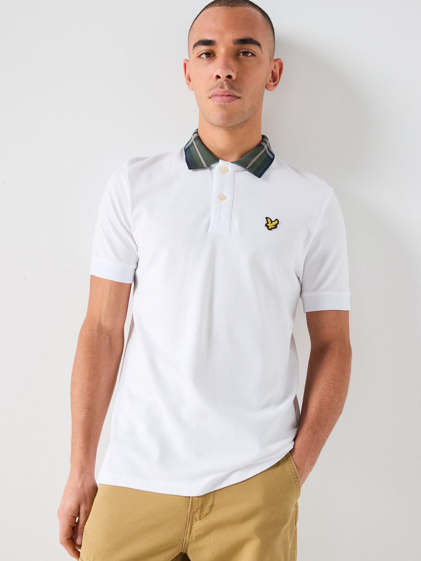 Lyle & Scott Tartan Collar Polo Shirt - White