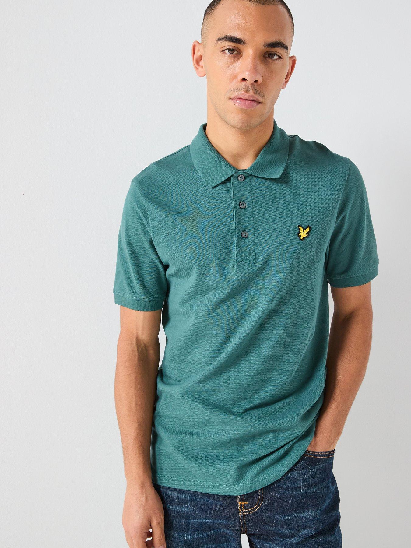 front image of lyle-scott-essentials-plain-polo-shirt-green