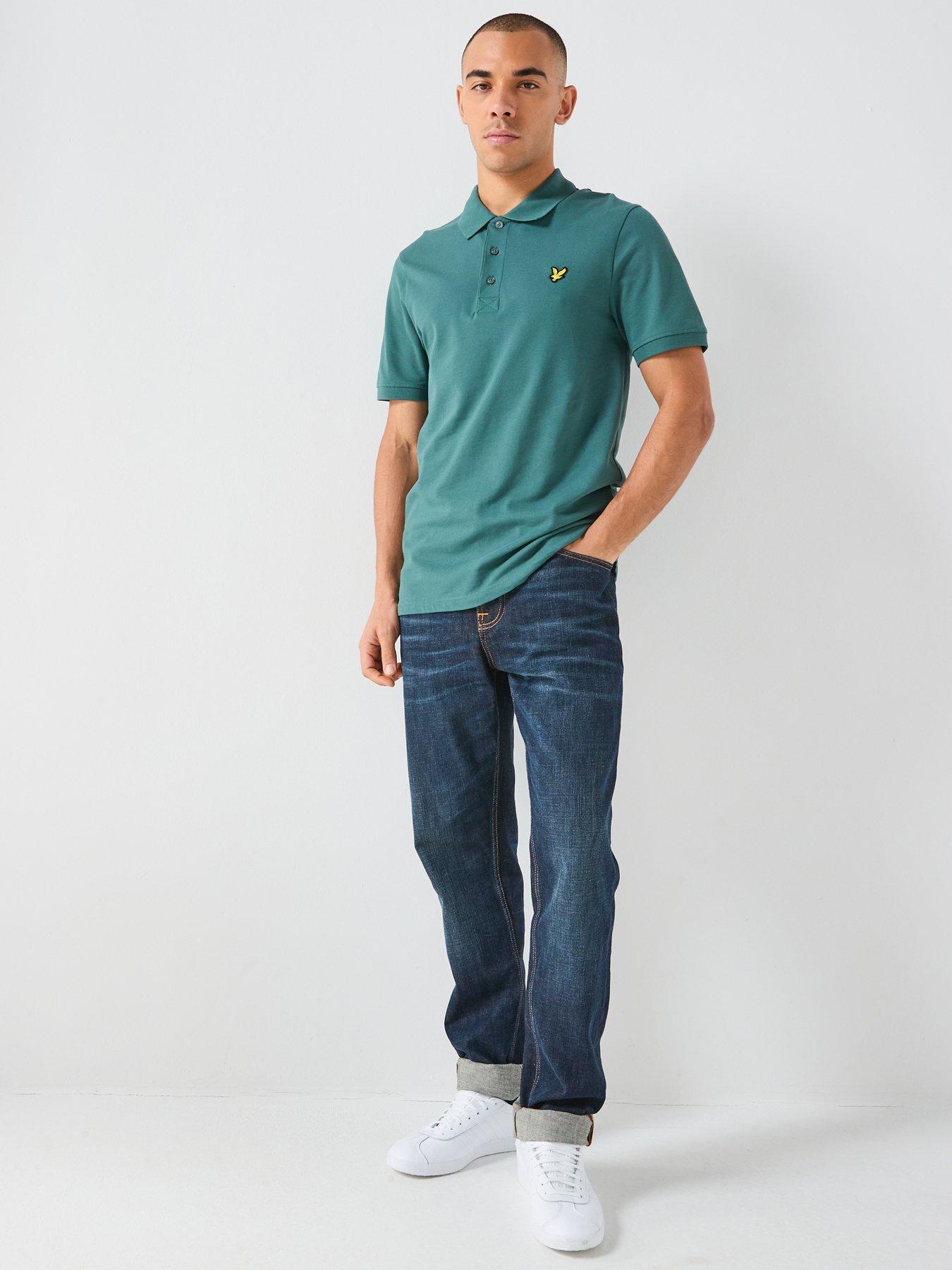  image of lyle-scott-essentials-plain-polo-shirt-green