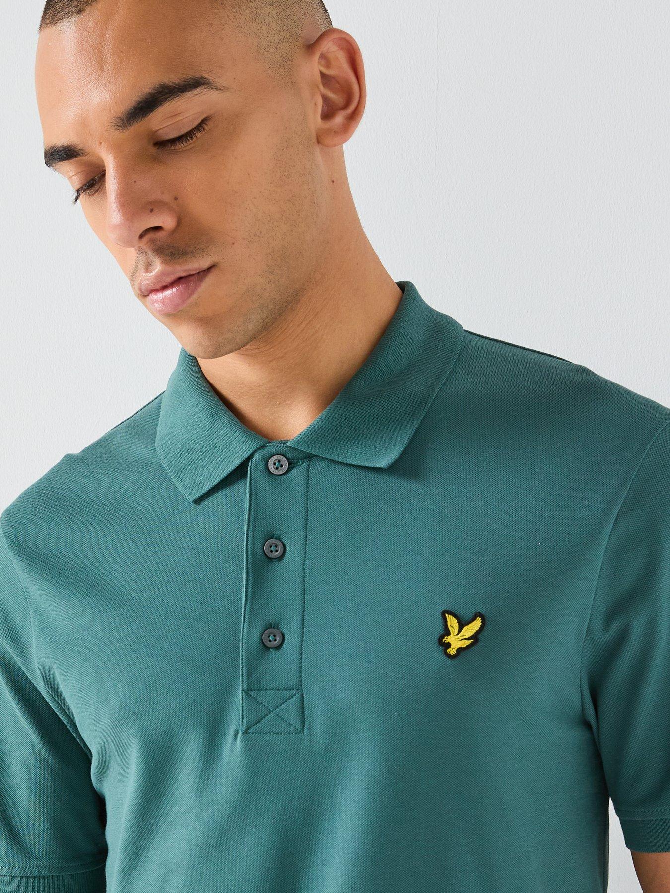  image of lyle-scott-essentials-plain-polo-shirt-green