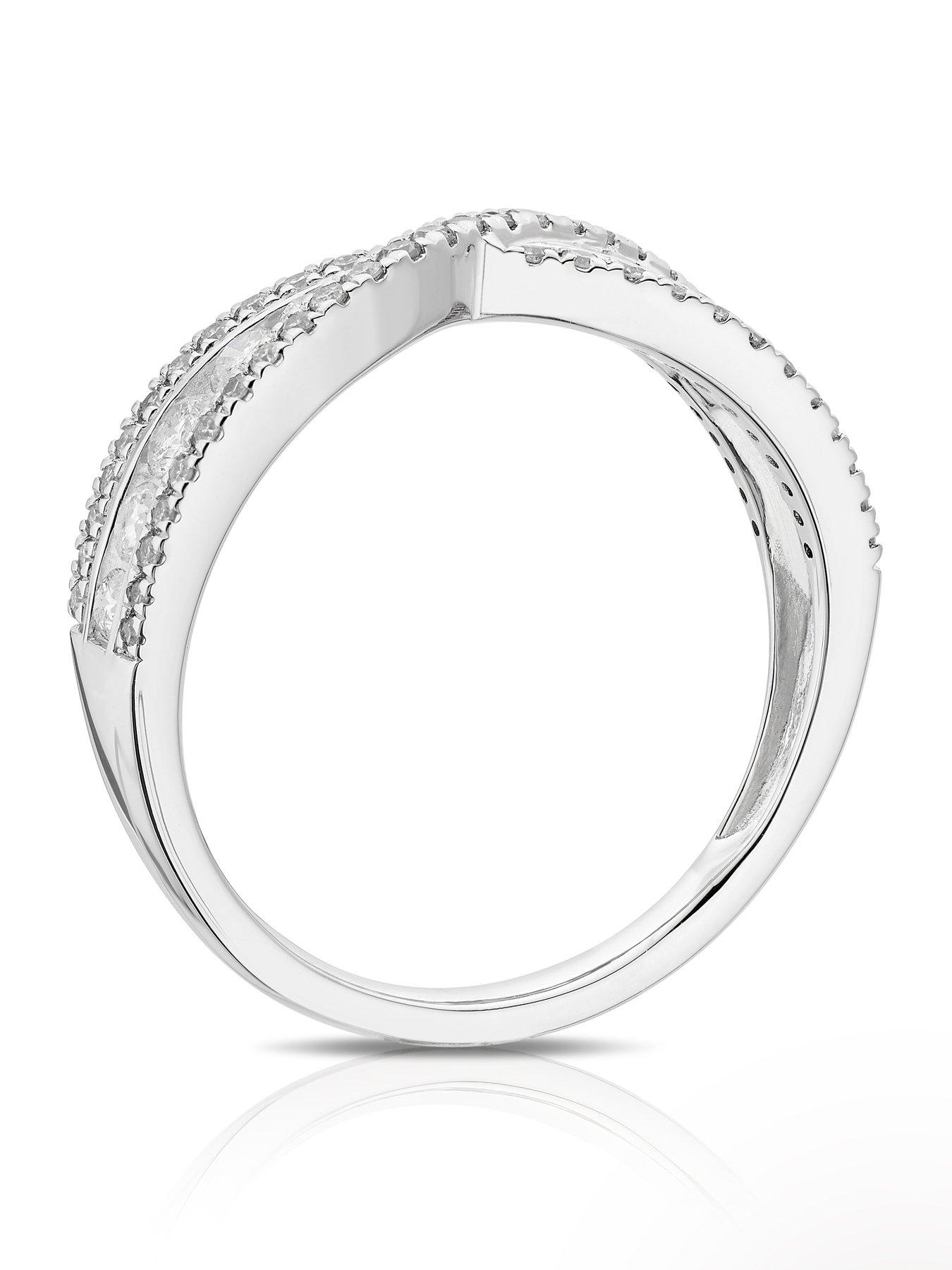 Image 3 of 3 of Ernest Jones Engagement Ring Crossover 0.50Ct Diamond Ring - Platinum