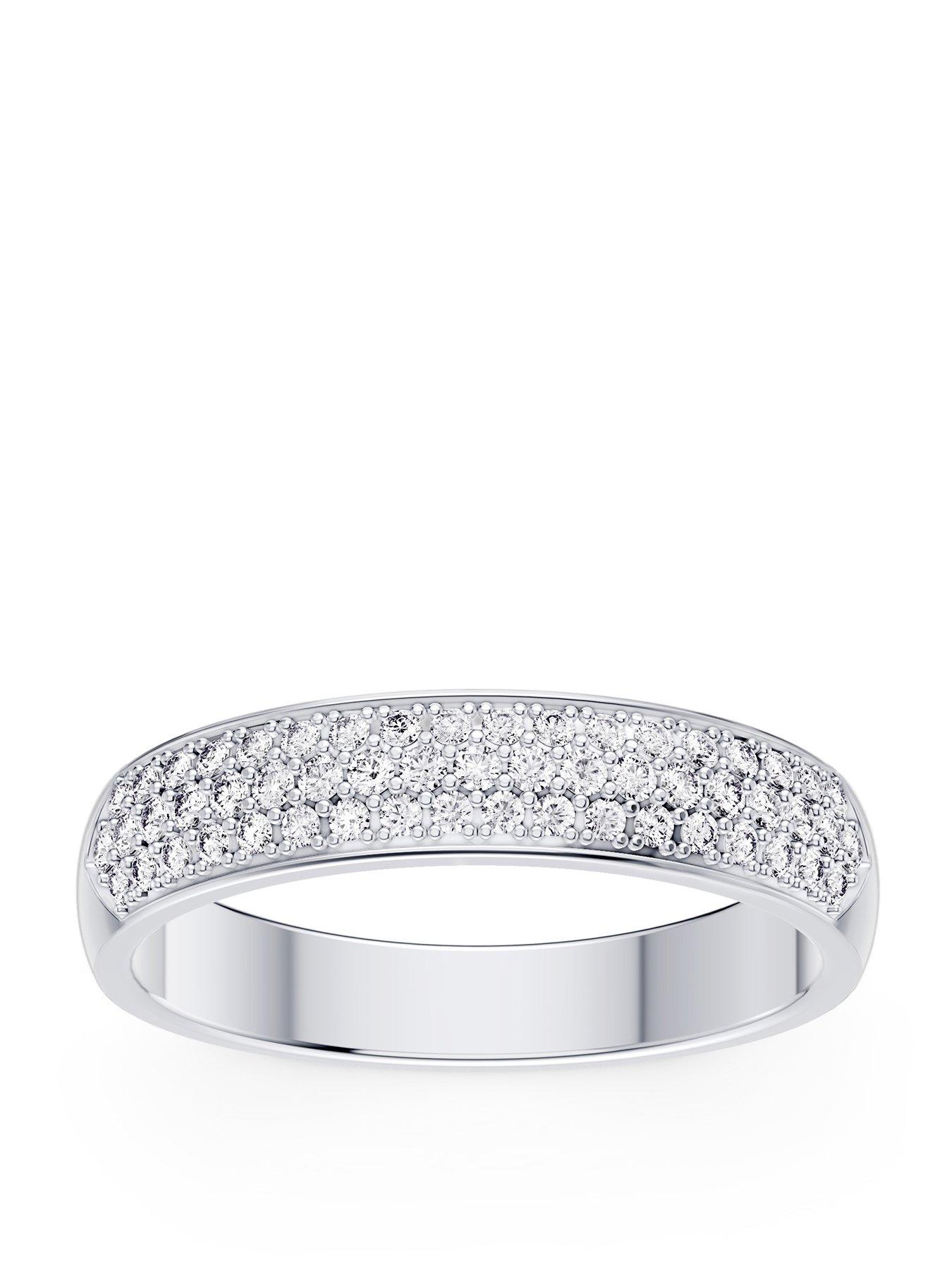  image of ernest-jones-pave-eternity-050ct-diamond-ring-platinum