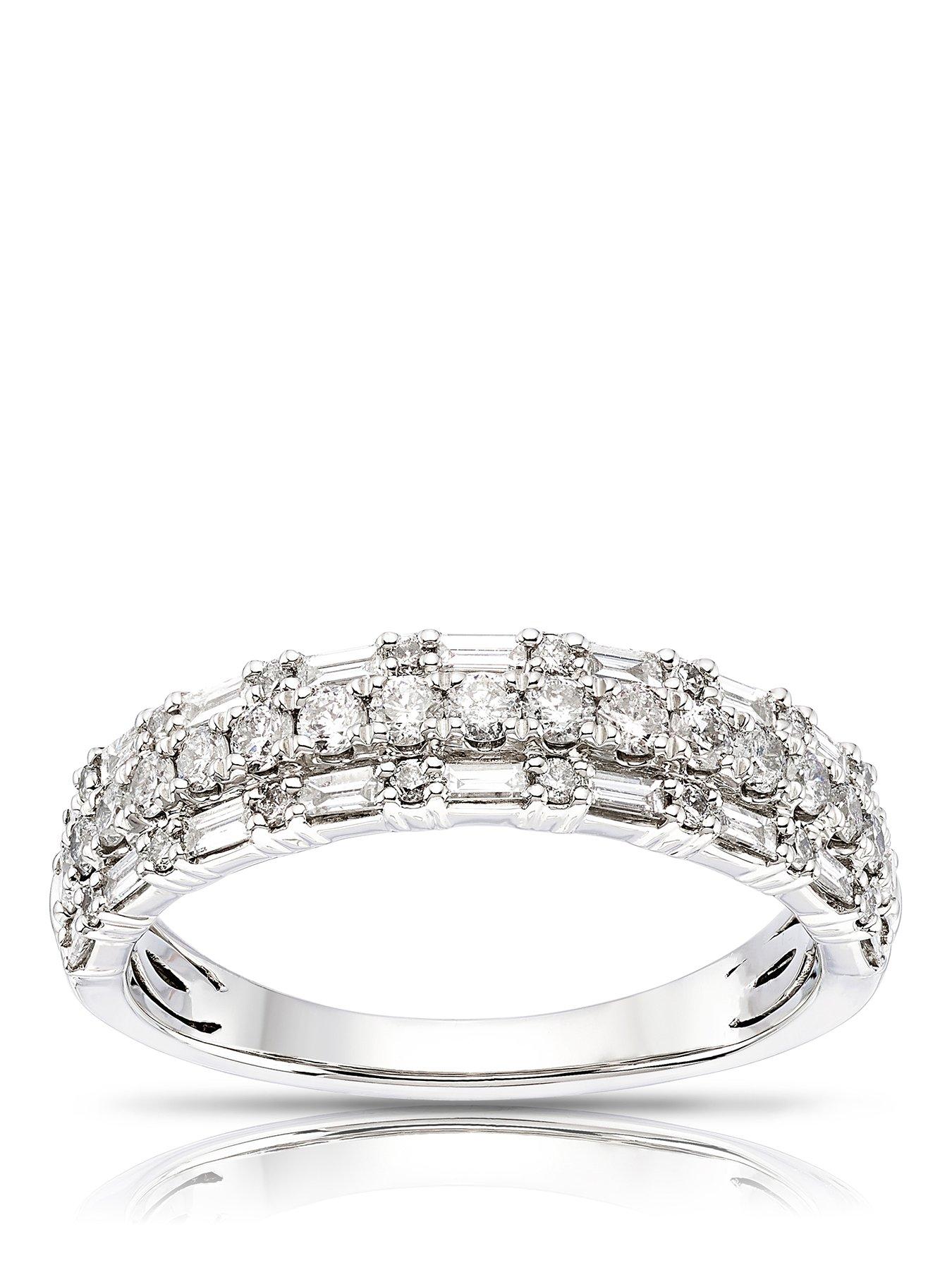  image of ernest-jones-3-row-eternity-070ct-diamond-ring-platinum