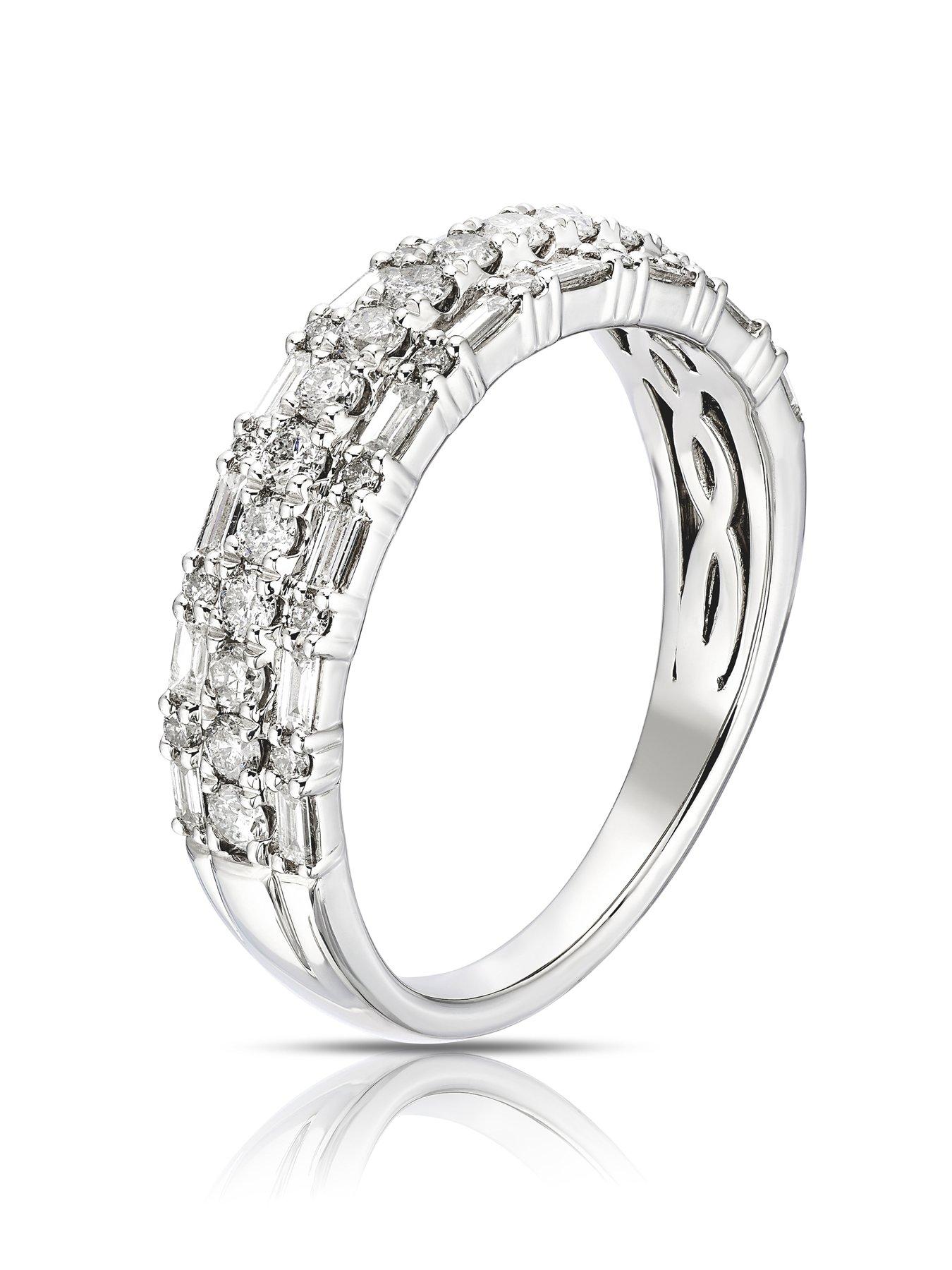  image of ernest-jones-3-row-eternity-070ct-diamond-ring-platinum