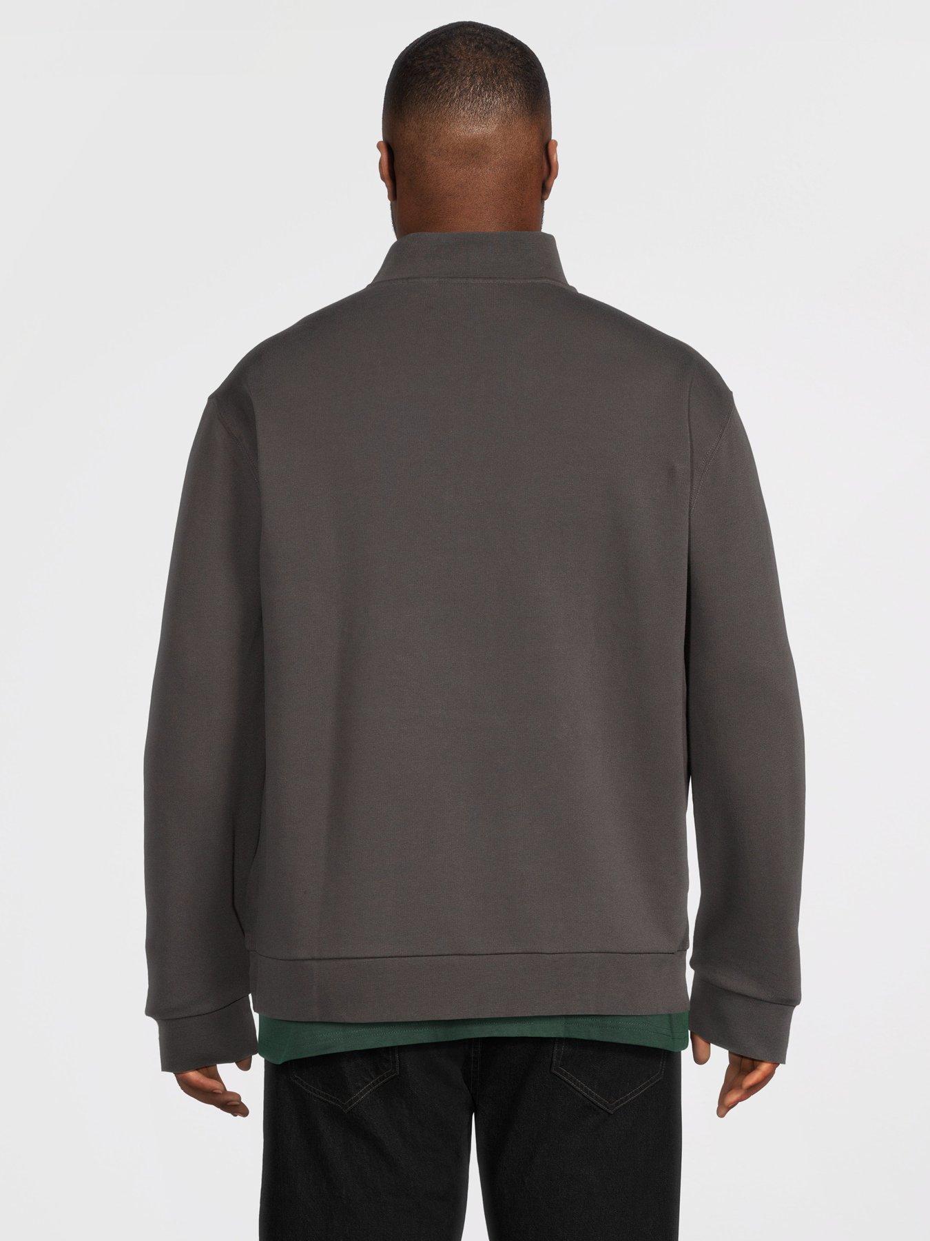  image of lyle-scott-big-tall-loopback-quarter-zip-sweatshirt-grey